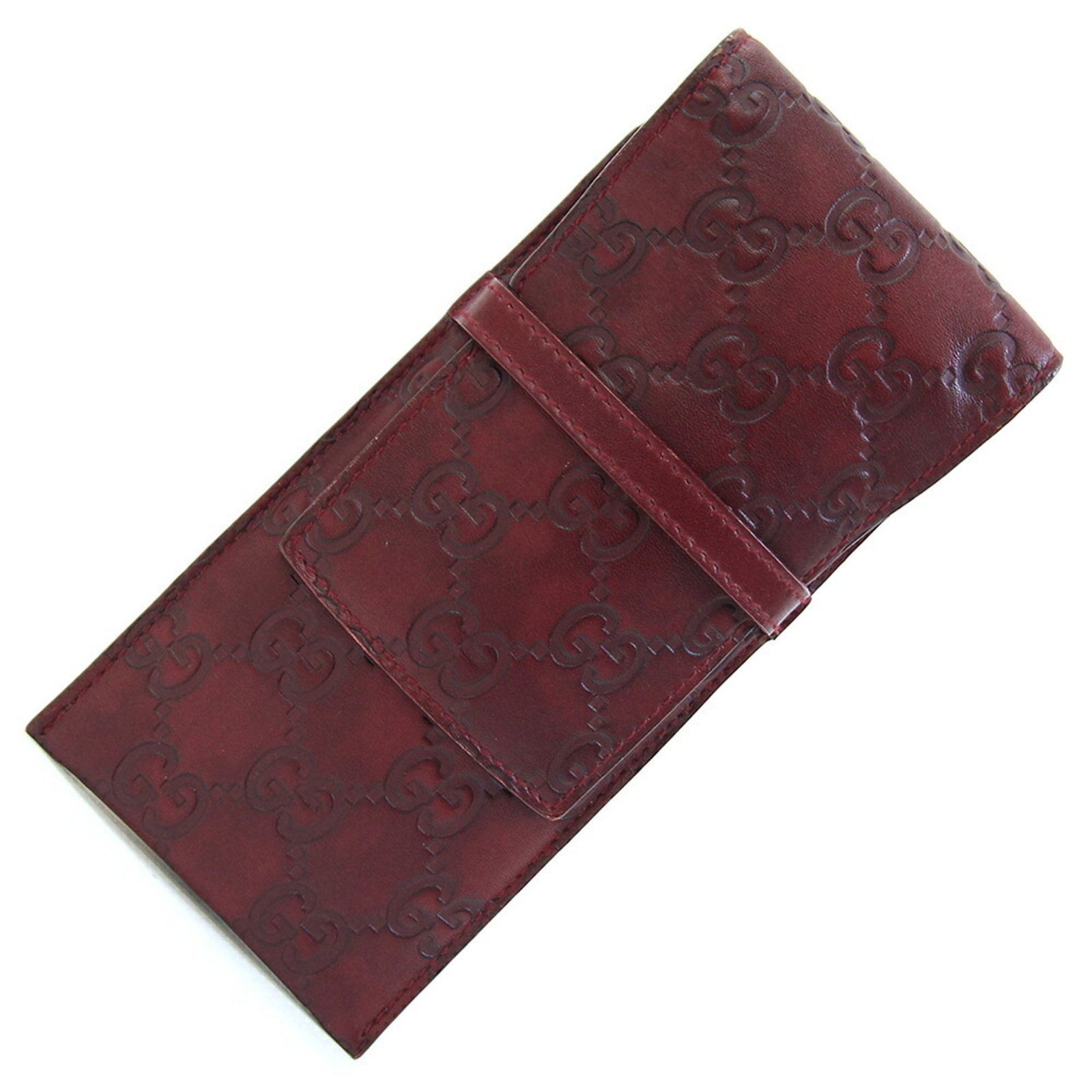 Case Gucci Leather Pen: Case Gucci Leather Pen Wine-colored leather case made from high-quality leather, this Gucci pen case measures 16.5cm x 8cm and features a classic design. The elegant wine hue adds a touch of
