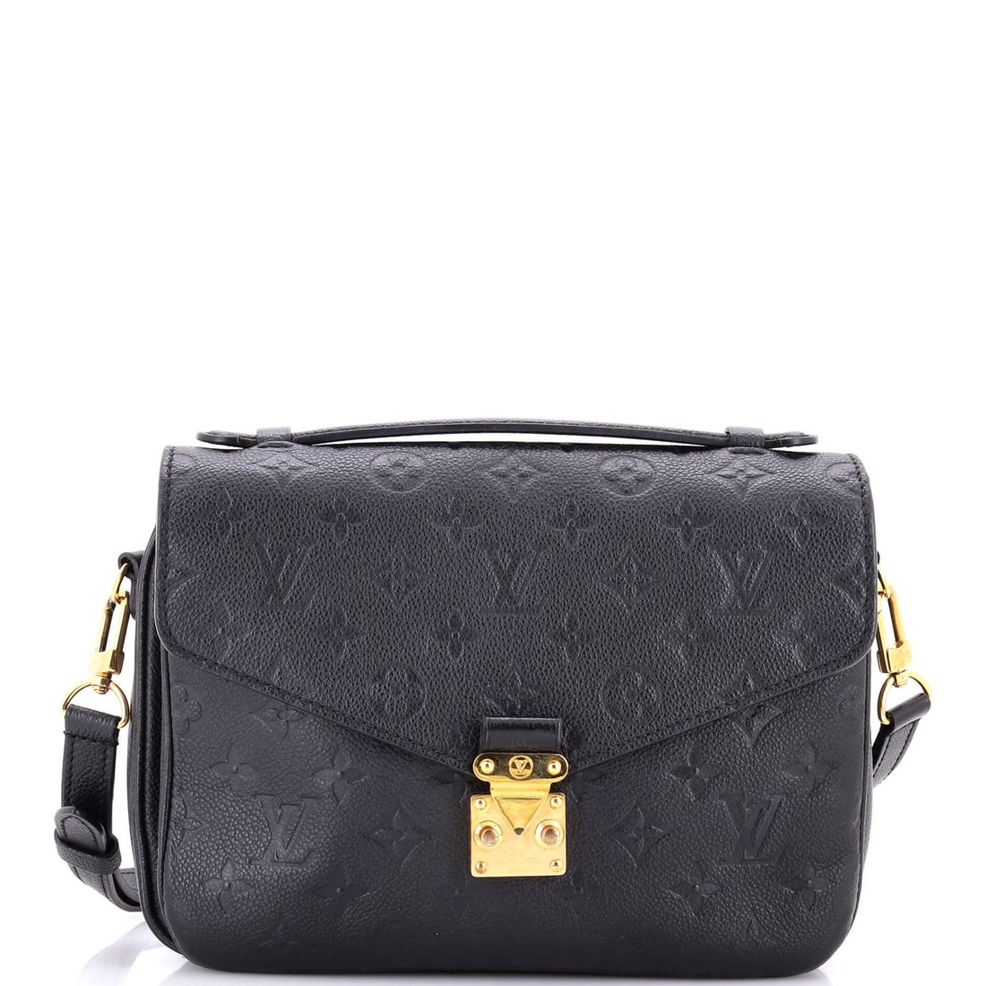 Empreinte Leather Pochette Monogram Vuitton Louis: Empreinte Leather Pochette Monogram Vuitton Louis Black Empreinte Leather Pochette Monogram Vuitton Louis features a classic cross body design with a 7" height and 9.5" width, perfect for a stylish