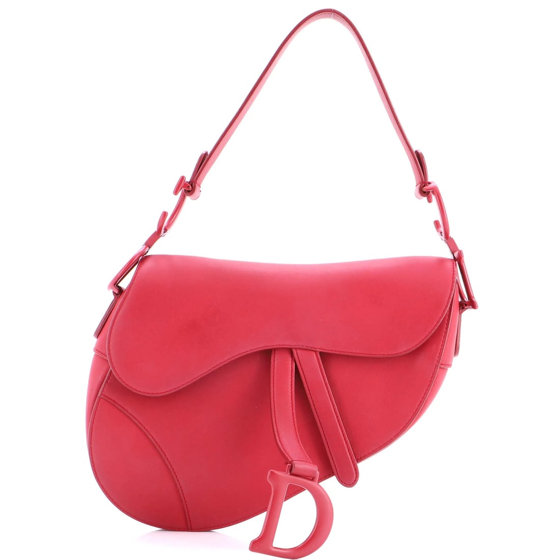 Christian Dior Ultra Matte Leather Saddle Handbag Medium: Christian Dior Ultra Matte Leather Saddle Handbag Medium The Christian Dior Ultra Matte Leather Saddle Handbag Medium boasts a striking red exterior with an ultra-matte finish, adding a touch of sophi