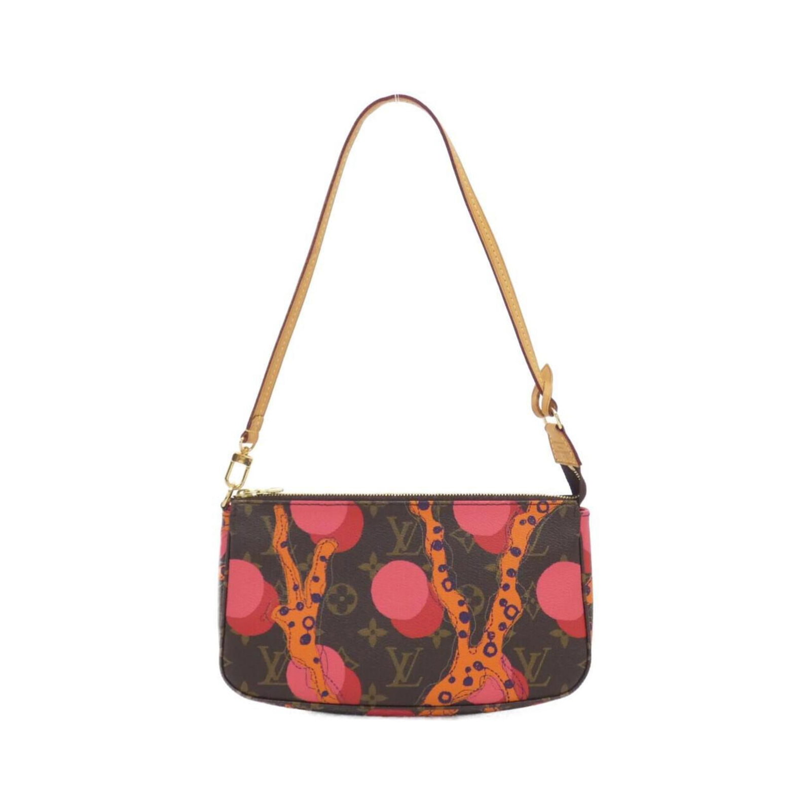 Canvas Pochette Coated Louis Vuitton: Canvas Pochette Coated Louis Vuitton Marron coated canvas and gold hardware make this Louis Vuitton pochette a stylish and elegant accessory. The pochette measures 13cm x 23cm x 4cm, making it a