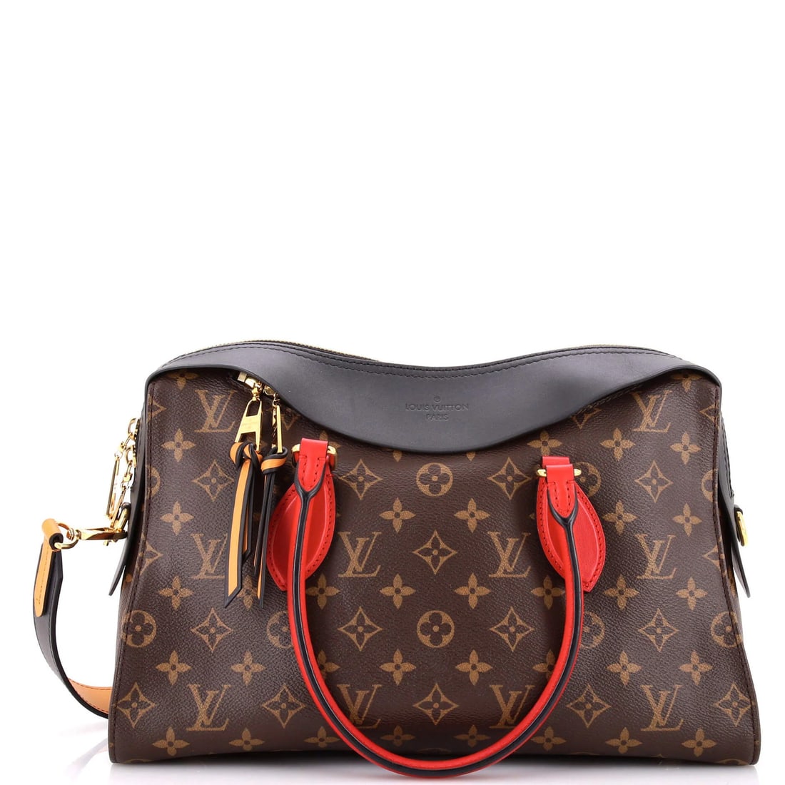 Canvas Handbag Tuileries with Monogram Leather Vuitton Louis: Canvas Handbag Tuileries with Monogram Leather Vuitton Louis Black Monogram Canvas Tuileries Handbag with Leather Exterior, featuring a classic Louis Vuitton design. This excellent condition handbag