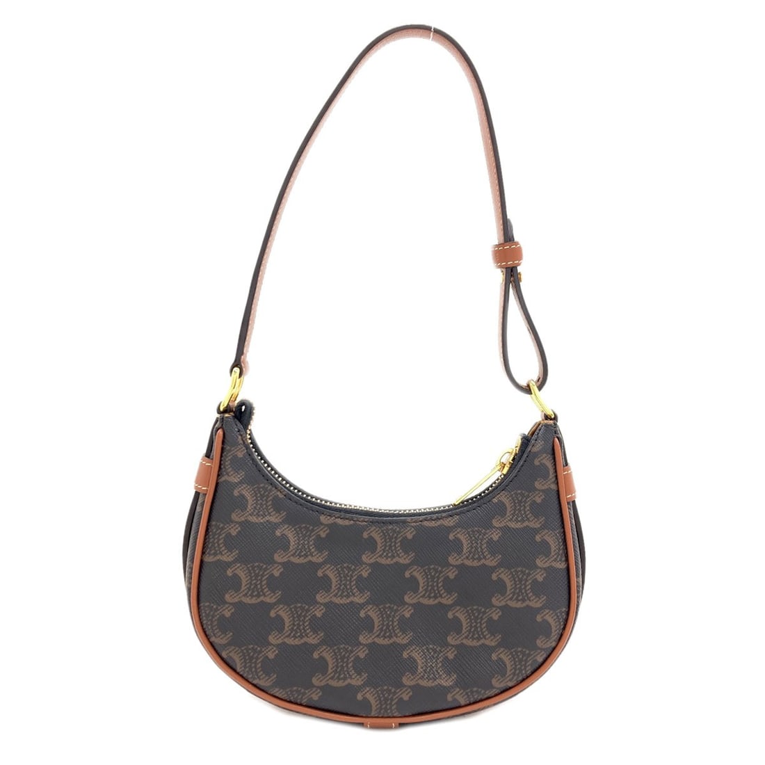 Celine Triomphe Ava Mini Pvc Bag Shoulder: Celine Triomphe Ava Mini Pvc Bag Shoulder Brown PVC Celine Triomphe Ava Mini Shoulder Bag. This Celine shoulder bag features a striking brown exterior made of PVC, a durable and modern material. The