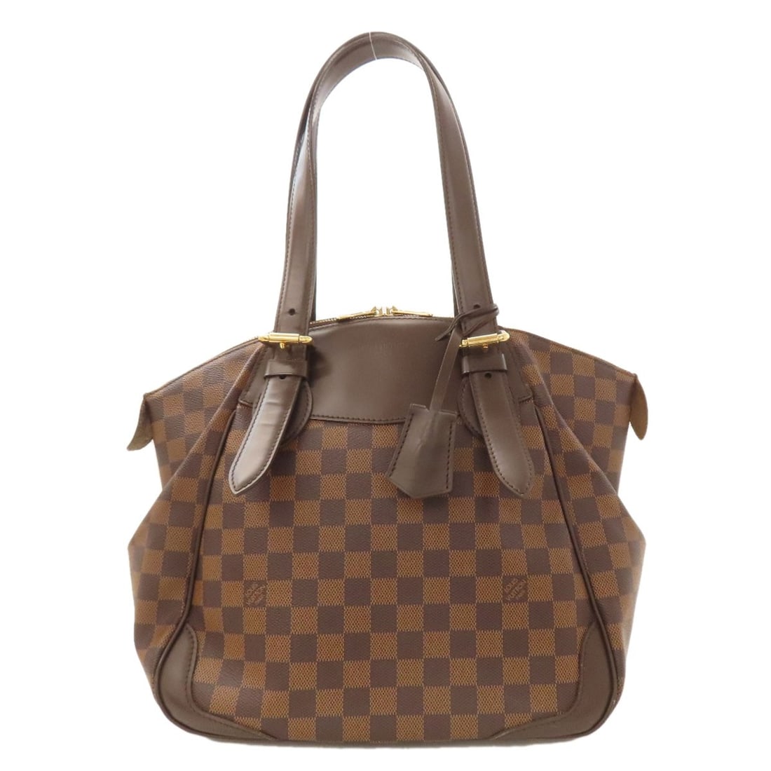 Canvas Damier Tote Bag Mm Verona Louis Vuitton N41118: Canvas Damier Tote Bag Mm Verona Louis Vuitton N41118 Brown Damier canvas tote bag with classic Louis Vuitton style, featuring the iconic Mm Verona pattern. This timeless tote bag is crafted from