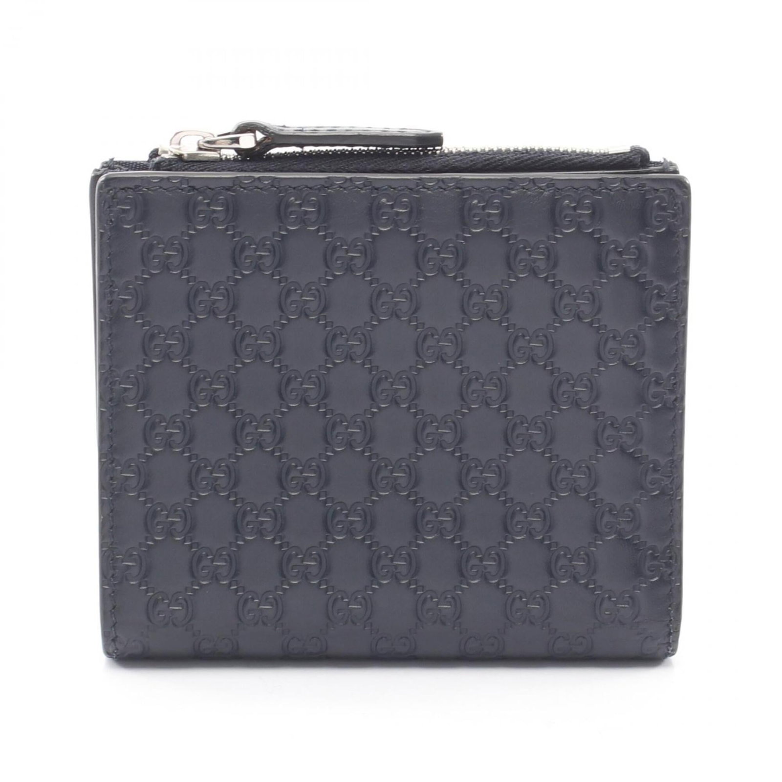 Gucci Wallet (Bi-Fold) Leather: Gucci Wallet (Bi-Fold) Leather Navy Gucci bi-fold leather wallet with classic design and sleek dimensions, measuring 9cm x 11cm x 2cm. Made from high-quality leather, this wallet features a timeless