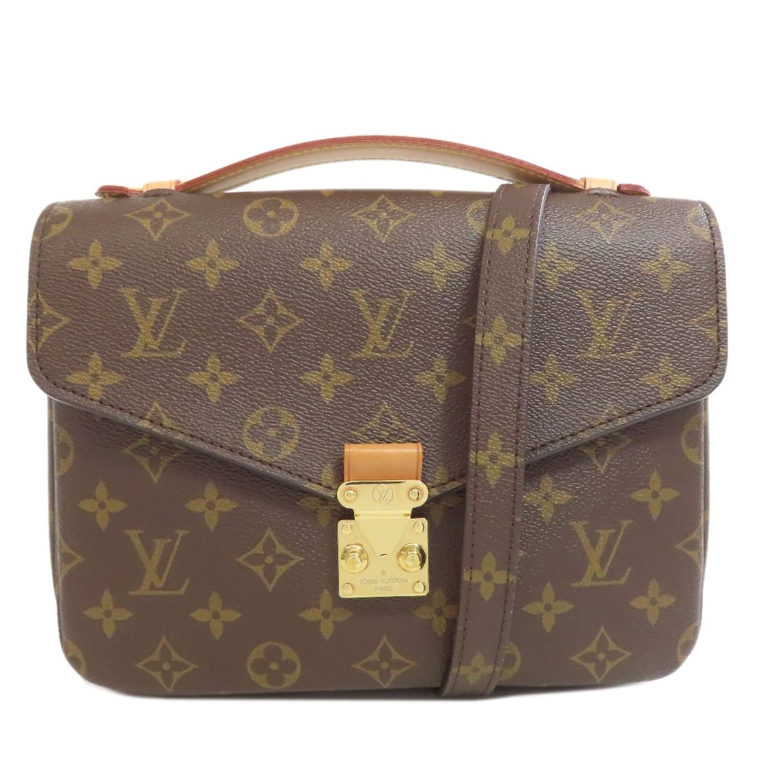 Metis Canvas Handbag Monogram Pochette M44875 Louis Vuitton: Metis Canvas Handbag Monogram Pochette M44875 Louis Vuitton Monogram canvas exterior adds a touch of classic Louis Vuitton style to this brown brown pochette. The iconic design is a hallmark of the