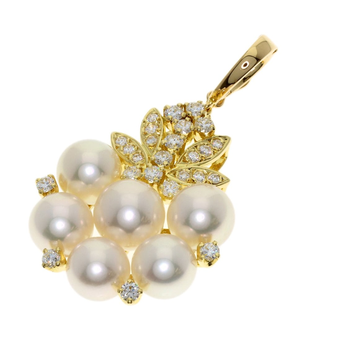 Mikimoto K18 Yellow Gold Pendant Top Pearl Diamond: Mikimoto K18 Yellow Gold Pendant Top Pearl Diamond K18 Yellow Gold Pendant Top Pearl Diamond is a stunning piece featuring a pearl as the main stone, set in K18 yellow gold. The high-quality gold