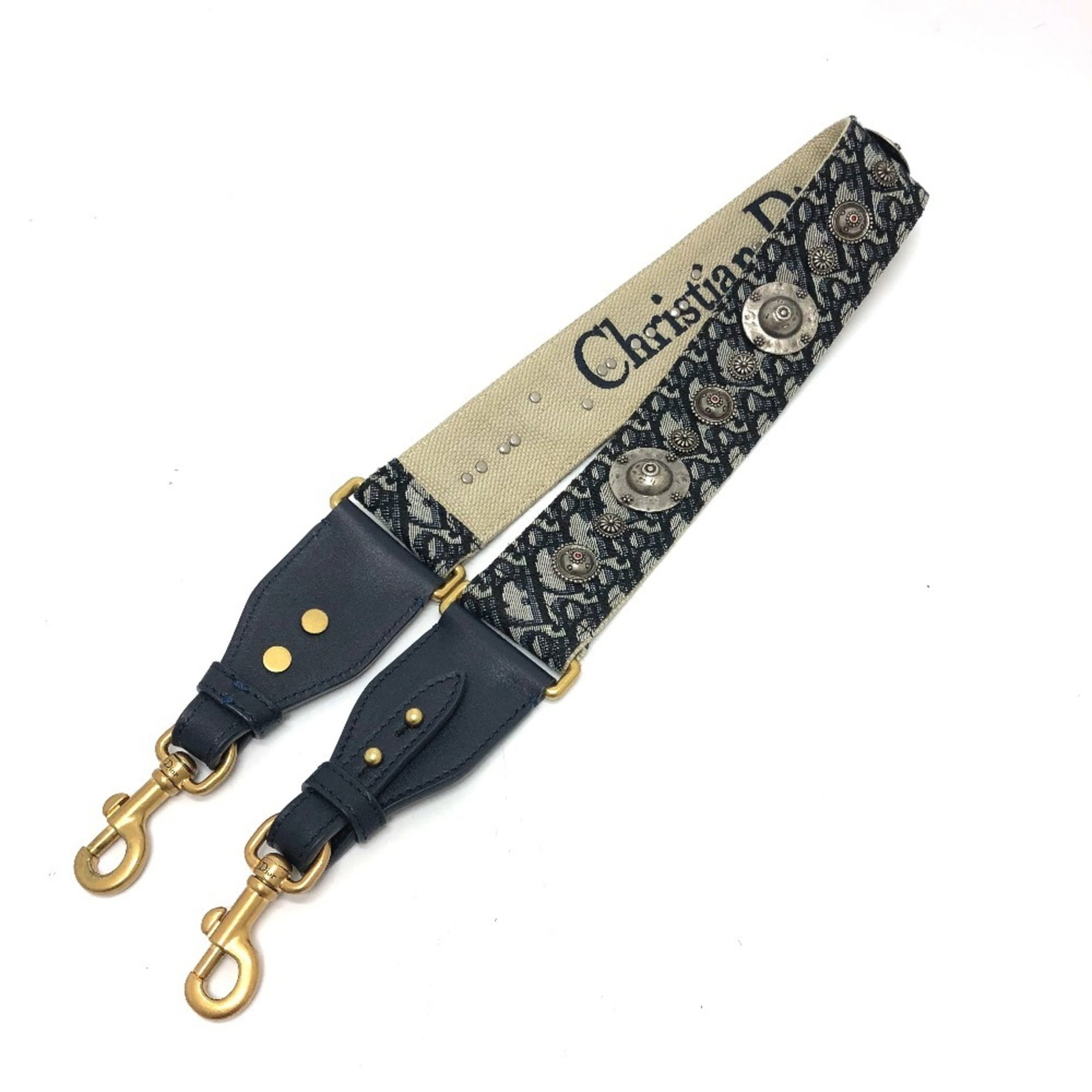 Canvas Strap Christian Dior: Canvas Strap Christian Dior Canvas Strap from Christian Dior, a navy blue accessory featuring a canvas material and a 5cm x 86.5cm size. This strap bears a signature, adding a touch of personal style