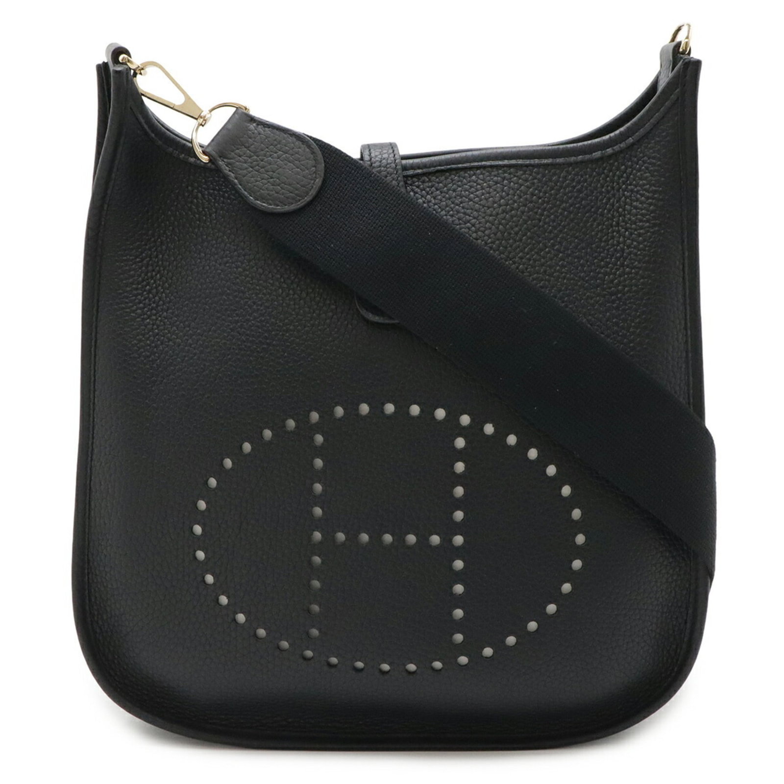 Hermes Shoulder Bag Taurillon Clemence Leather: Hermes Shoulder Bag Taurillon Clemence Leather Taurillon Clemence leather provides a rich, luxurious feel to this black Hermes shoulder bag, with its sleek design and sophisticated lines. Measuring
