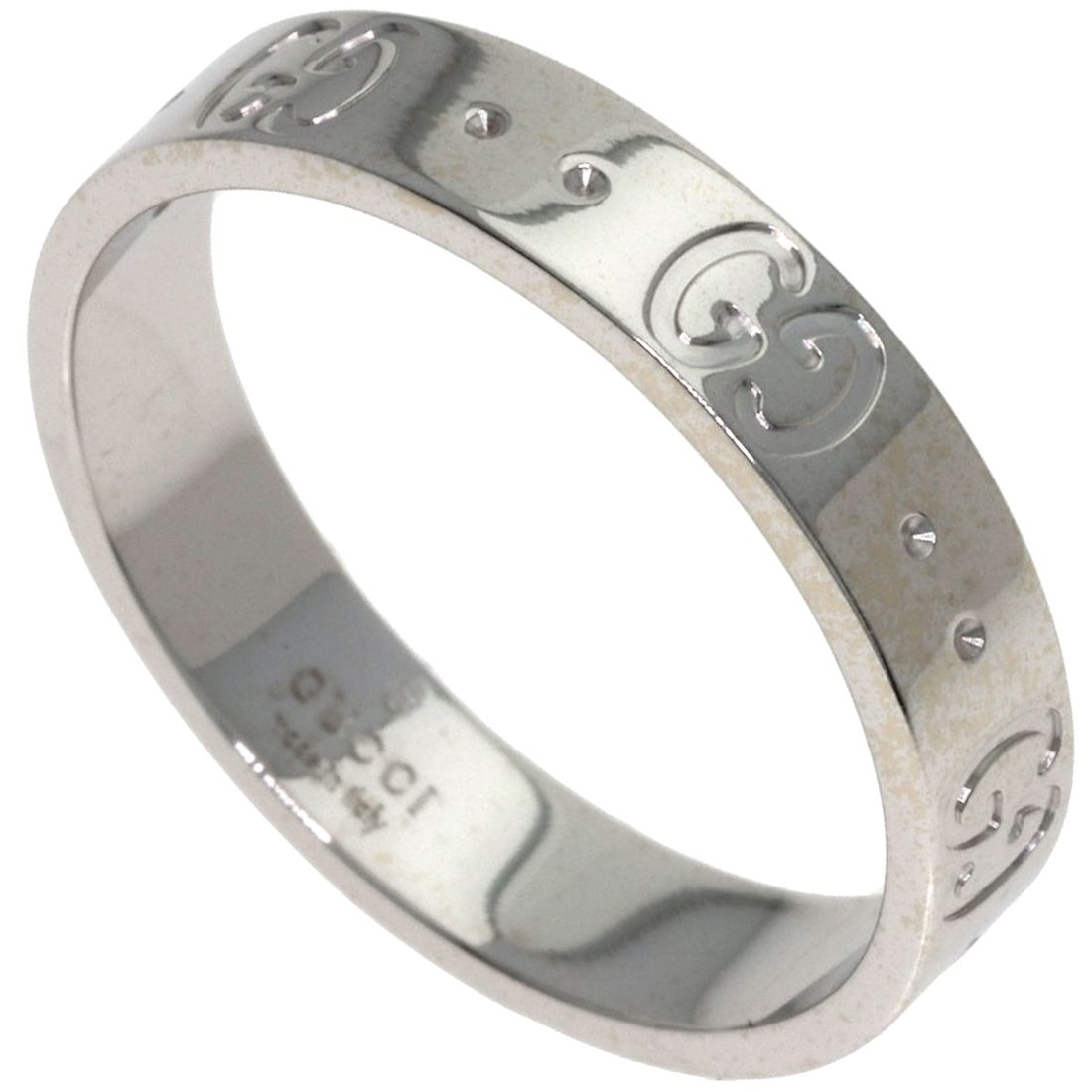 Gucci Icon # 15 Ring K18 White Gold: Gucci Icon # 15 Ring K18 White Gold K18 White Gold Ring with Signature by GUCCI. This elegant ring boasts a striking silver finish and bears the signature of the renowned luxury brand, GUCCI. Made