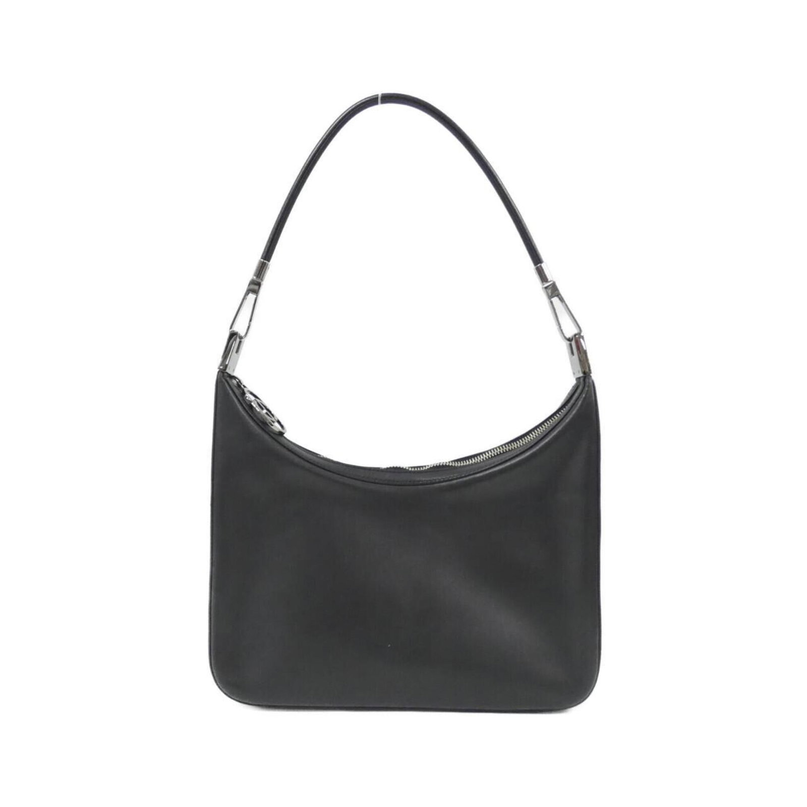 Shoulder Bag Leather: Shoulder Bag Leather The Gucci shoulder bag is a sleek and sophisticated accessory, crafted from high-quality black leather with silver hardware. Measuring 15.5cm x 26cm x 5cm, it features a sturdy
