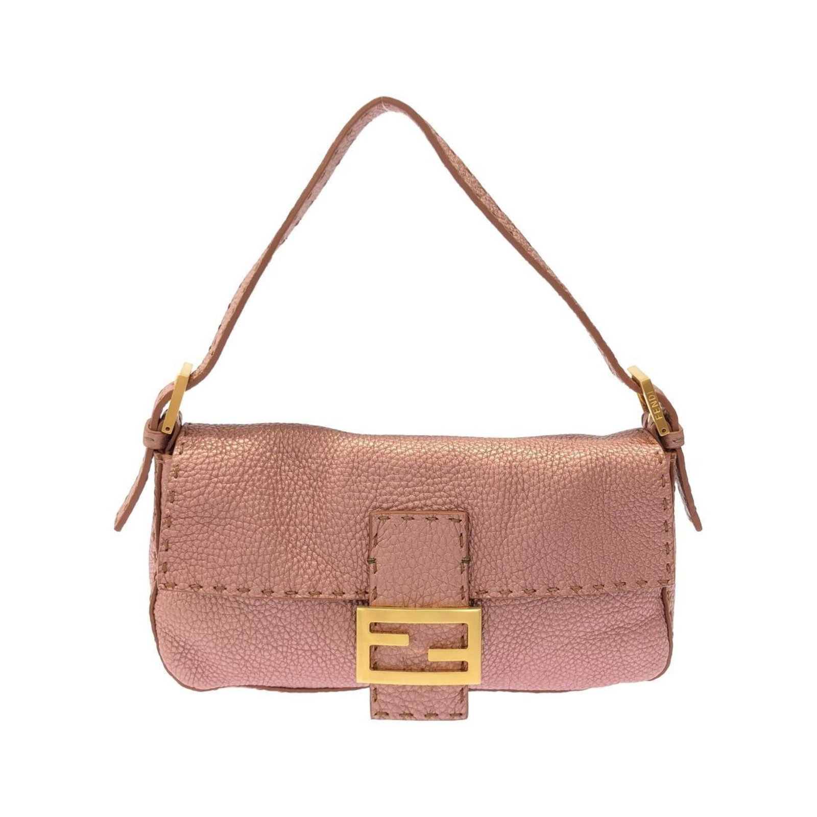 Shoulder Bag Leather: Shoulder Bag Leather The Fendi MPN 8BR101 YF4 Shoulder Bag is crafted from high-quality leather, featuring a striking pink color and gold hardware details. Measuring 15cm x 27cm x 4cm, this stylish ba