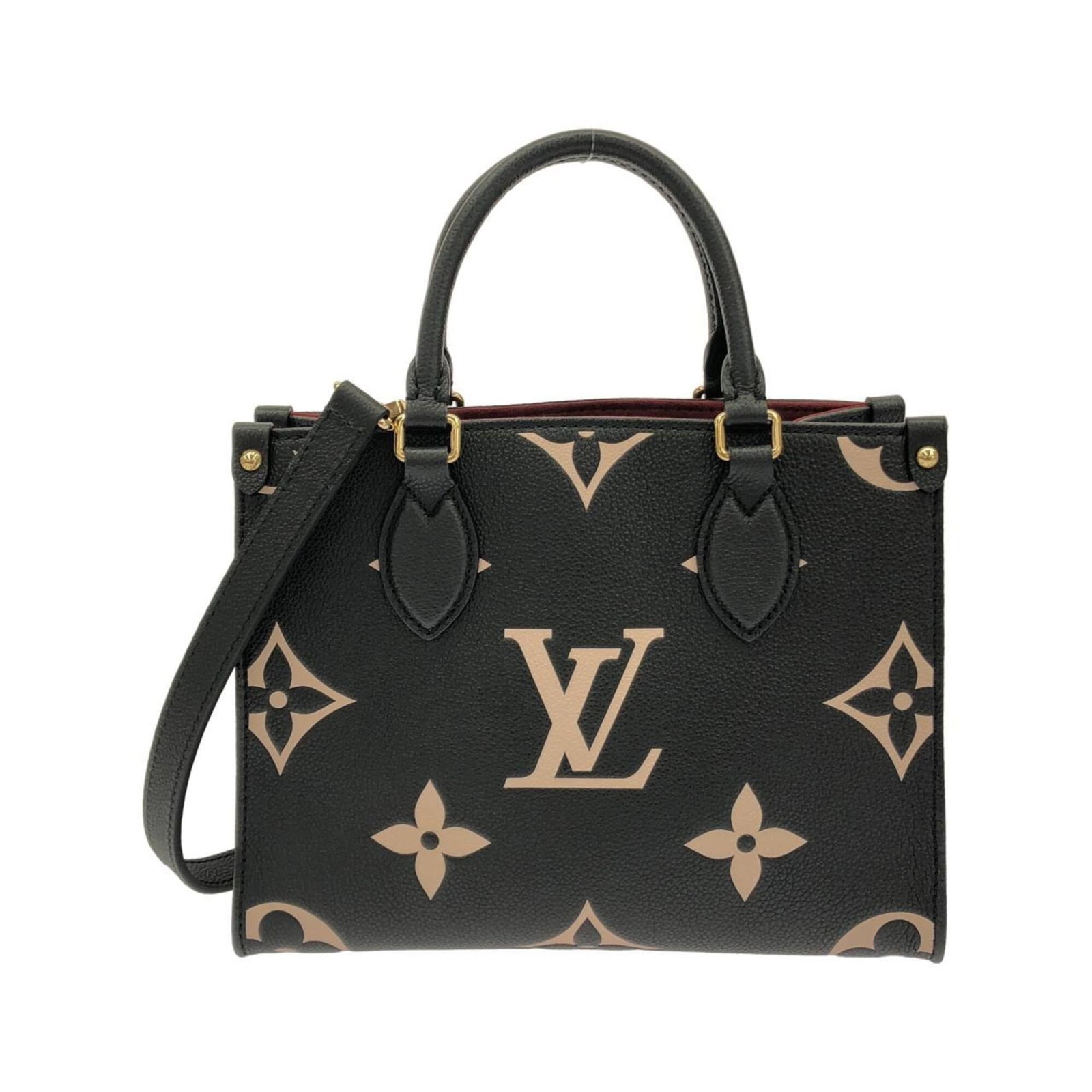 Handbag Leather Louis Vuitton: Handbag Leather Louis Vuitton Calf leather handbag with a classic design, available in beige and black colors, measuring 19cm x 25cm x 9cm. Made from high-quality leather, this Louis Vuitton handbag