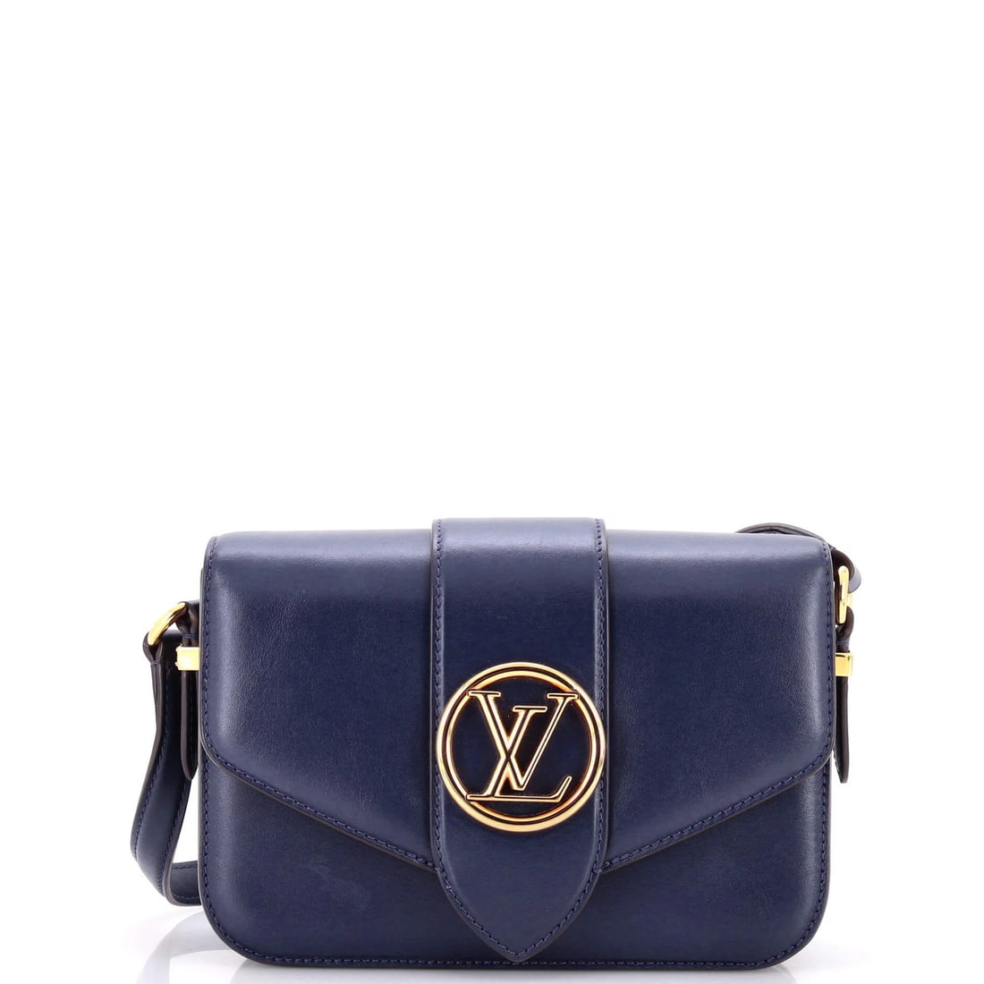 Louis Vuitton LV Pont 9 Bag Leather: Louis Vuitton LV Pont 9 Bag Leather Blue Louis Vuitton LV Pont 9 Bag Leather, featuring a classic cross body design with a 6.5" height, 9" width, and 4" depth. The bag's exterior showcases a blue leat
