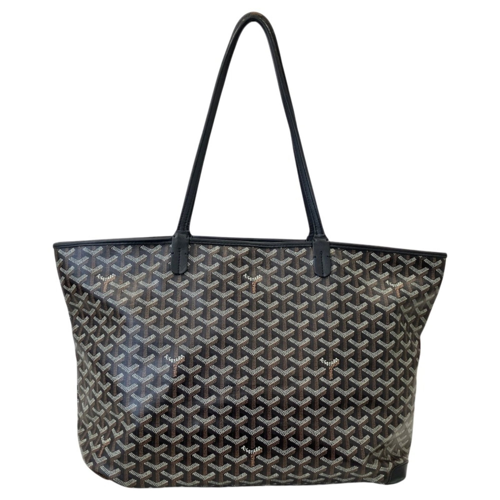 Tote Bag Pvc Leather Goyard: Tote Bag Pvc Leather Goyard PVC and leather combine in this Goyard tote bag, offering a unique blend of materials and a classic design. The bag measures 29.5cm x 50cm x 16cm and features a brown