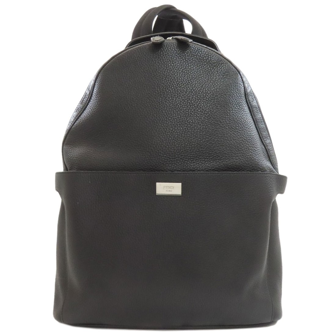 Fendi Logo Backpack Daypack Calf: Fendi Logo Backpack Daypack Calf Calf leather exterior gives this Fendi logo backpack a sleek, sophisticated look. The black color and simple design make it a versatile and timeless accessory. A