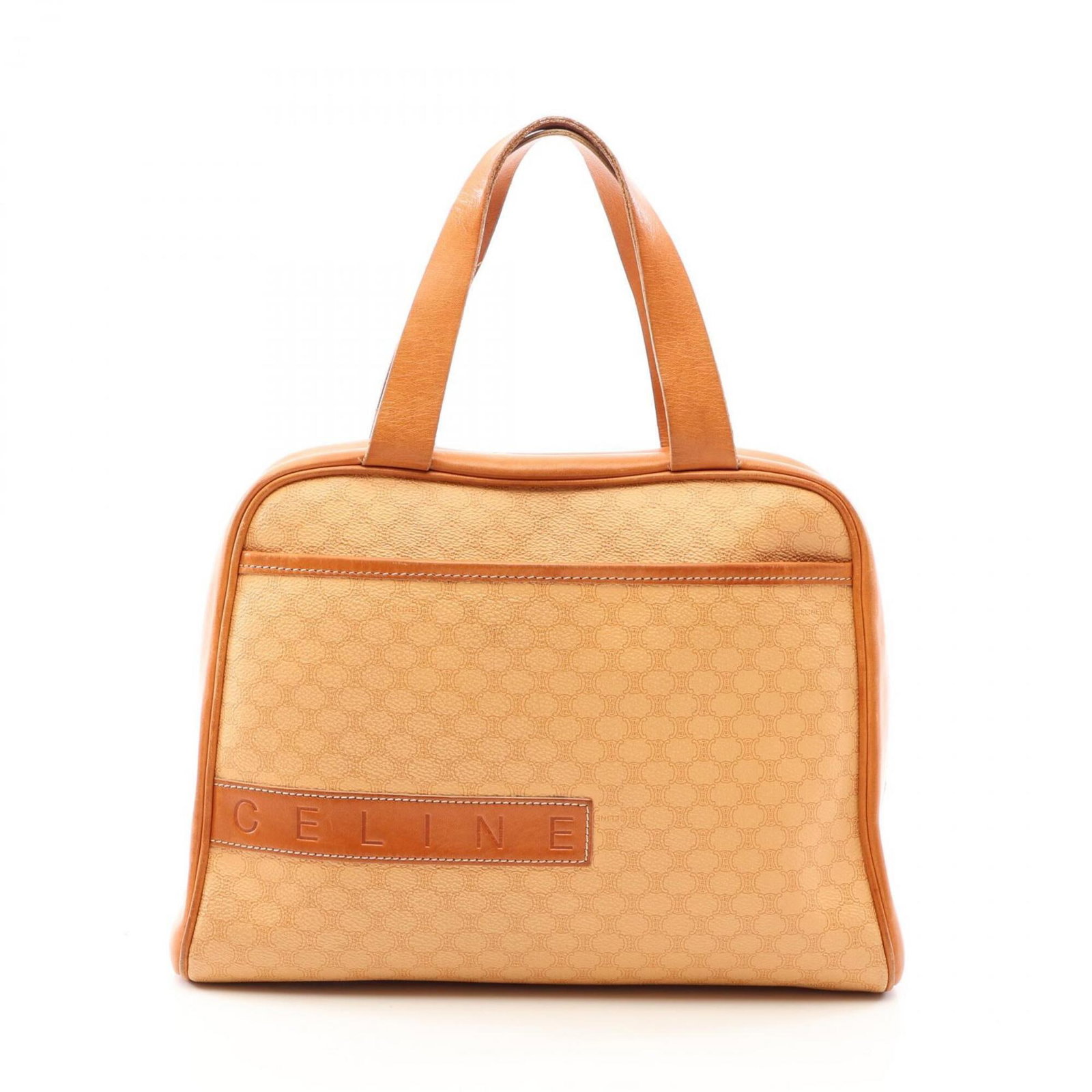 Canvas Leather Coated Handbag: Canvas Leather Coated Handbag Canvas Leather Coated Handbag - A stylish and versatile accessory, this beige handbag features a unique combination of coated canvas and leather, creating a durable and e