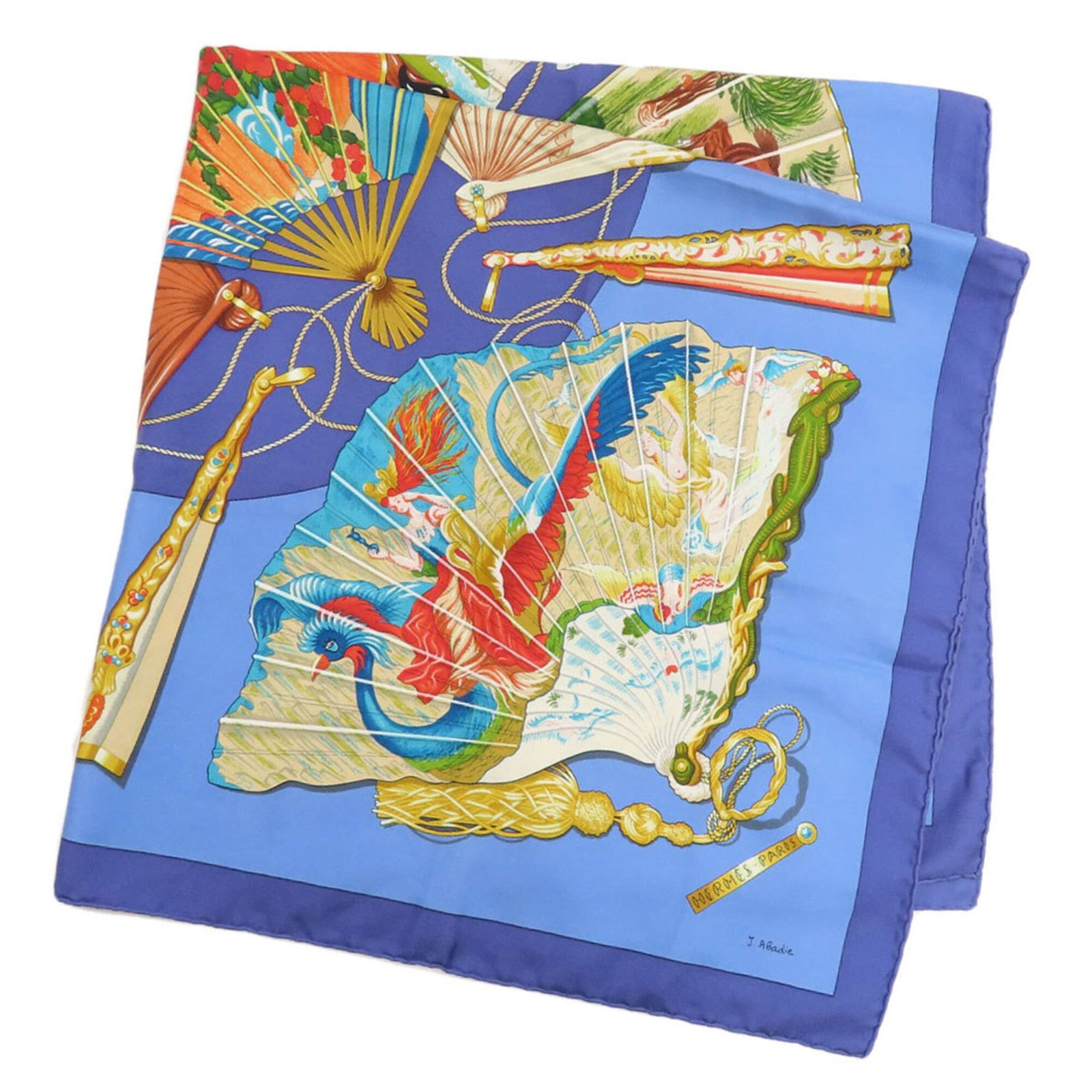 Silk Hermes Scarf: Silk Hermes Scarf Silk from the renowned French fashion house, this blue Hermes scarf boasts a classic 90cm x 89cm size, perfect for adding a touch of elegance to any outfit. Made from high-quality