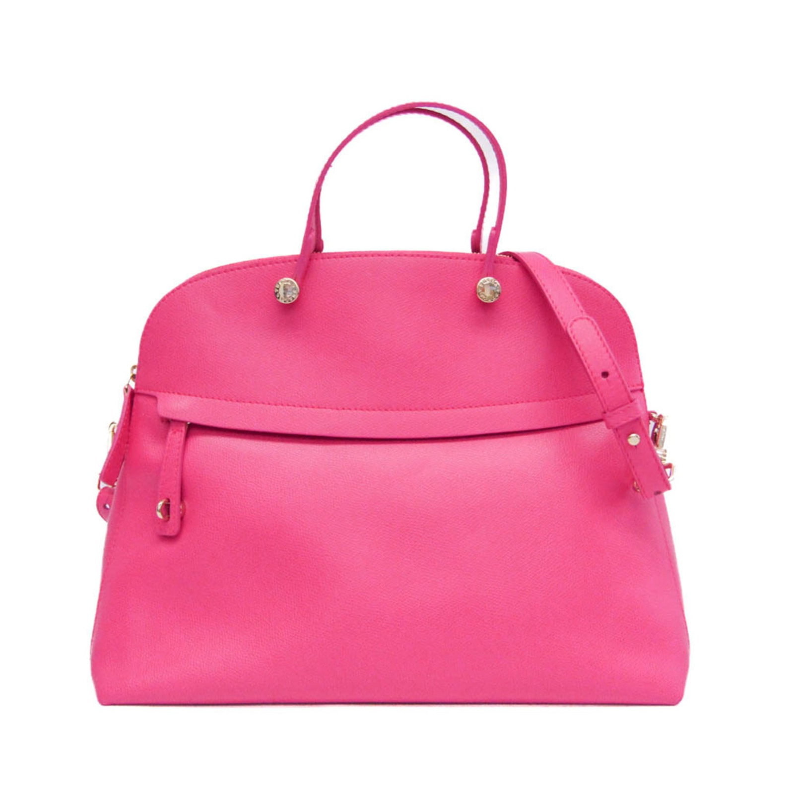 Shoulder Bag Leather Handbag Furla: Shoulder Bag Leather Handbag Furla The Furla Piper Shoulder Bag is a stylish and practical leather handbag with a pink color. It features a zipper closure, two pockets, and a long strap that can be