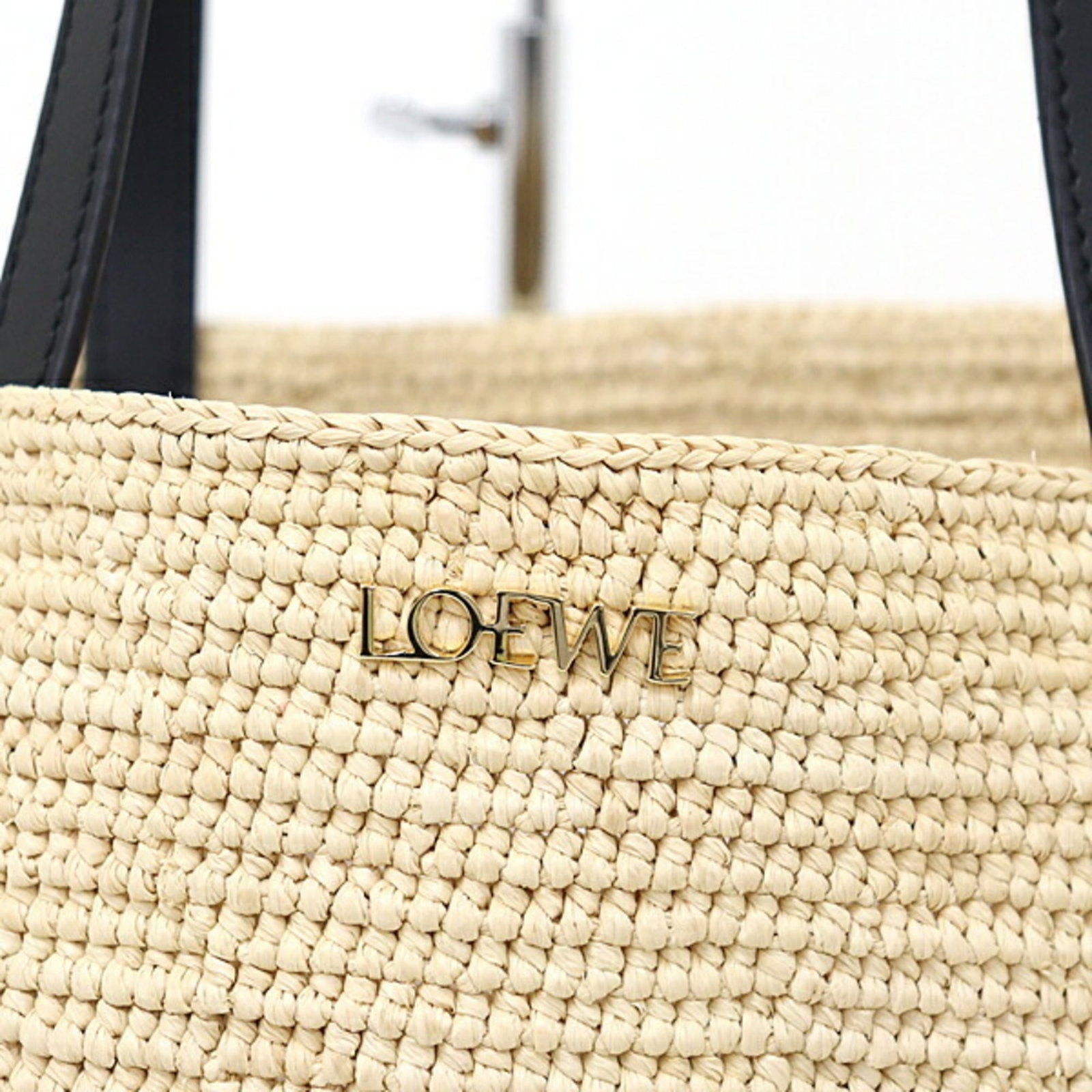 Raffia Leather Loewe Tote - 5