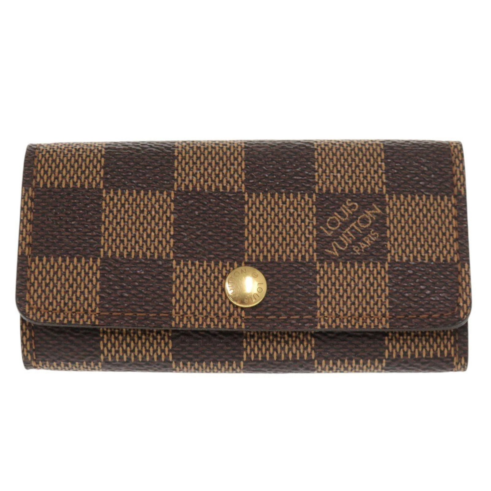 Keycase Damier Canvas Louis Vuitton: Keycase Damier Canvas Louis Vuitton Damier Canvas Louis Vuitton Keycase: A stylish and functional accessory, this keycase features a classic Damier pattern in brown, a timeless and iconic design eleme