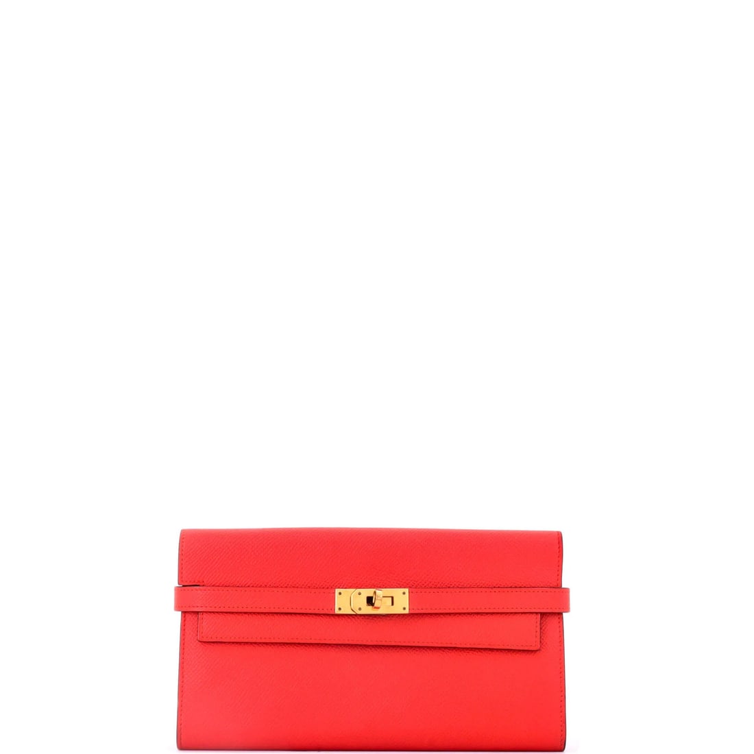 Hermes Kelly Wallet Long Epsom: Hermes Kelly Wallet Long Epsom Red Hermes Kelly Wallet Long Epsom in Fair Condition. This long Epsom Kelly wallet features a striking red leather exterior and gold hardware, with a classic design and 