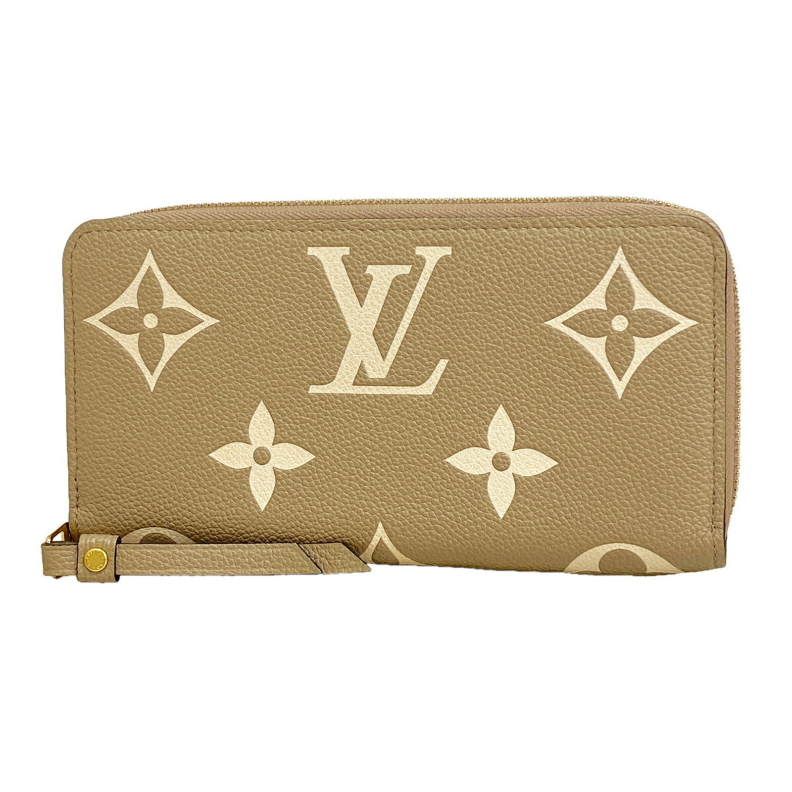 Long Wallet Louis Vuitton Bi Fold: Long Wallet Louis Vuitton Bi Fold This Louis Vuitton bi-fold wallet features a classic design with a signature beige color. Made from high-quality materials, it measures 10.5cm x 19.5cm x 2.5cm,