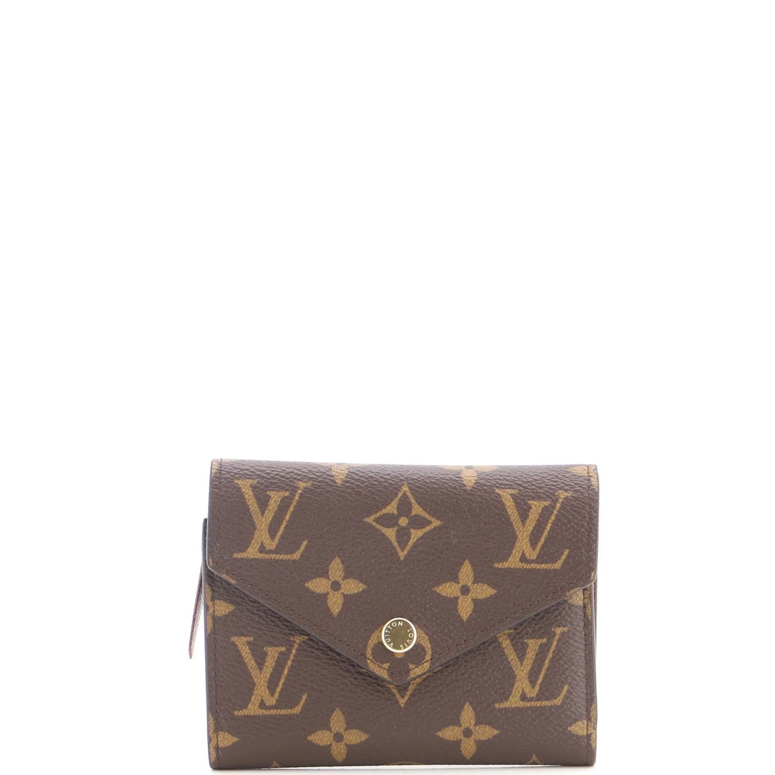 Louis Vuitton Victorine Wallet Monogram Canvas: Louis Vuitton Victorine Wallet Monogram Canvas Brown Louis Vuitton Victorine Wallet Monogram Canvas with gold hardware, featuring a canvas coated exterior and leather interior with pink accents. The