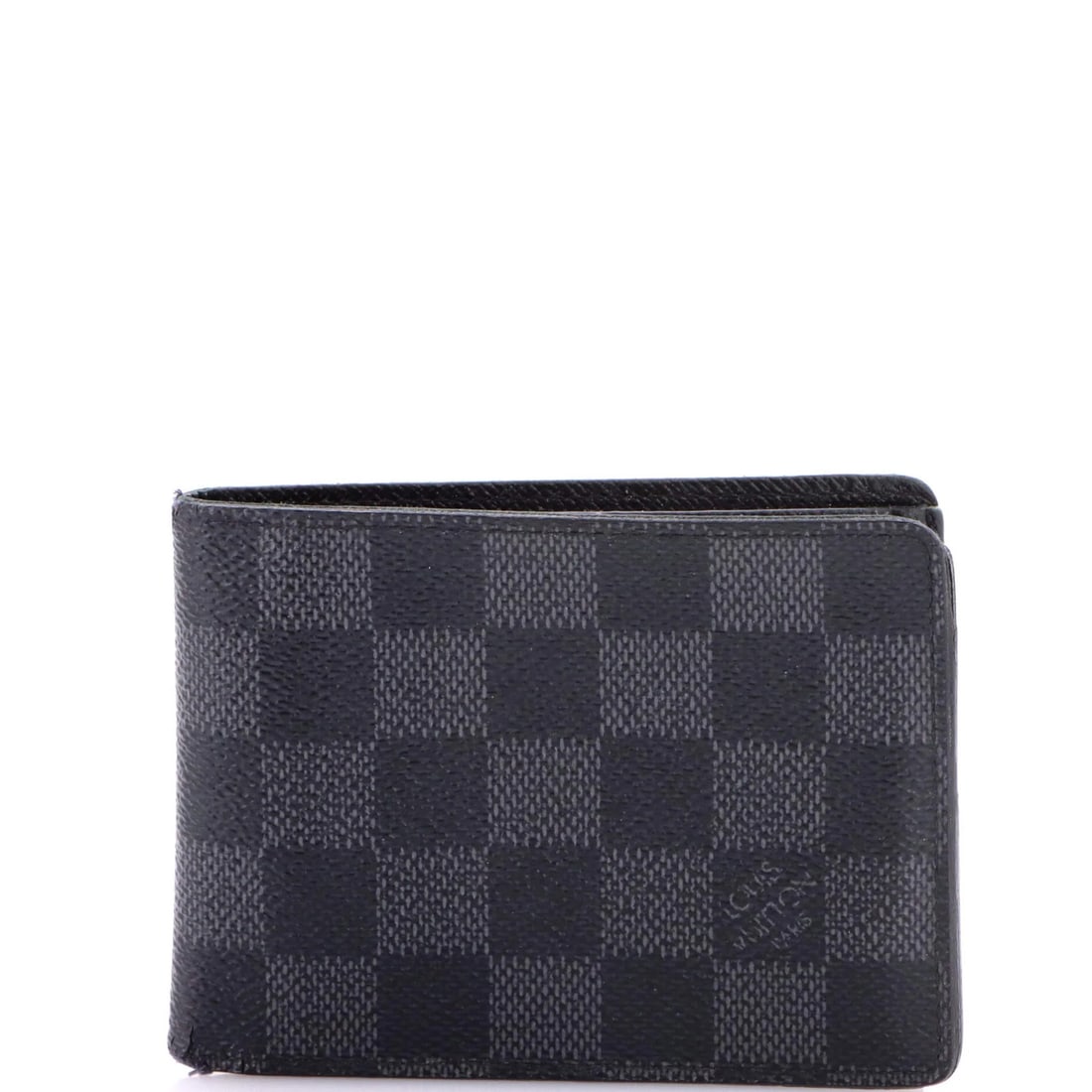 Damier Graphite Slender Wallet Vuitton Louis: Damier Graphite Slender Wallet Vuitton Louis Black Damier Graphite Slender Wallet by Louis Vuitton, featuring a canvas-coated exterior with a classic design, measures 3.5" in height, 4.5" in width,