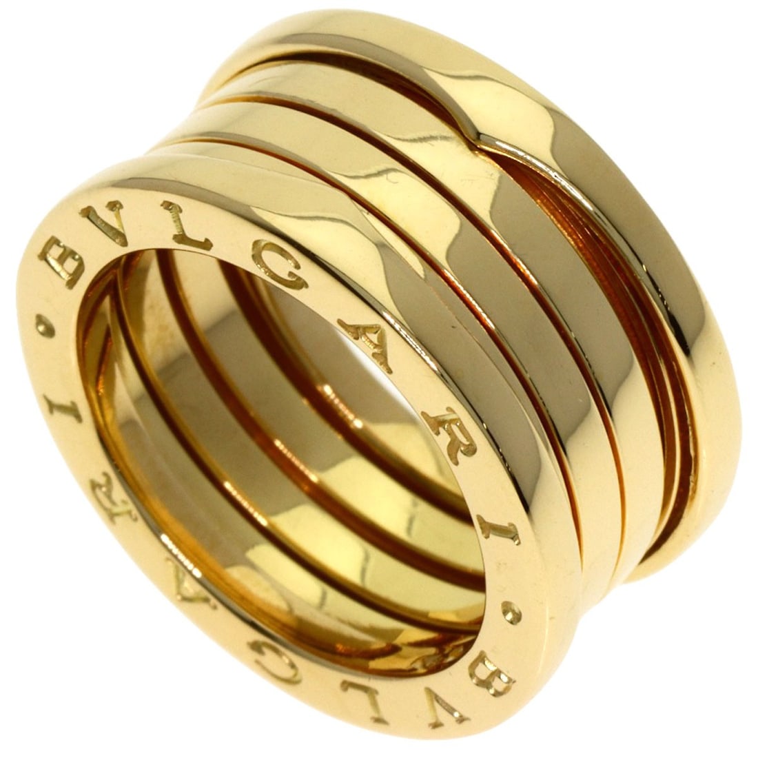 Bvlgari B.Zero1 4 Band #53 Ring K18 Yellow Gold: Bvlgari B.Zero1 4 Band #53 Ring K18 Yellow Gold K18 Yellow Gold Bvlgari B.Zero1 4 Band Ring #53 is a sleek and sophisticated piece, showcasing the brand's signature style. This 4-band ring features a 