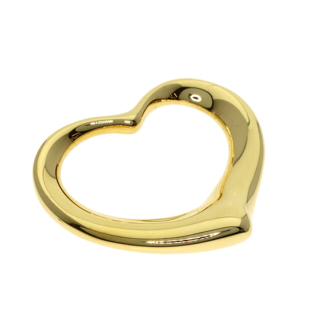Yellow Gold Pendant K18 Open Heart Tiffany&Co: Yellow Gold Pendant K18 Open Heart Tiffany&Co K18 Yellow Gold Pendant with Open Heart Design, a stunning piece from Tiffany&Co. This pendant showcases a bold open heart design crafted from 18k K18 yel