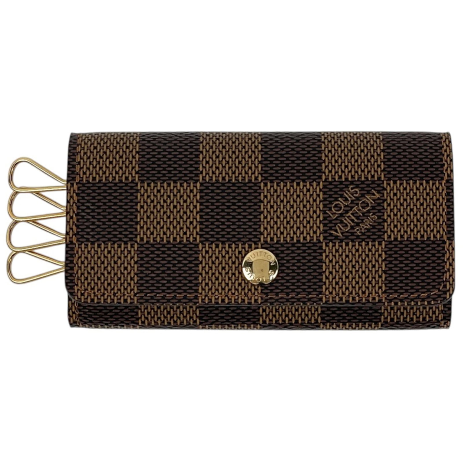 Keycase Damier Canvas Louis Vuitton: Keycase Damier Canvas Louis Vuitton Small, stylish, and made from iconic Damier Canvas, this Louis Vuitton Keycase is a compact accessory that brings a touch of luxury to any setting. Measuring just