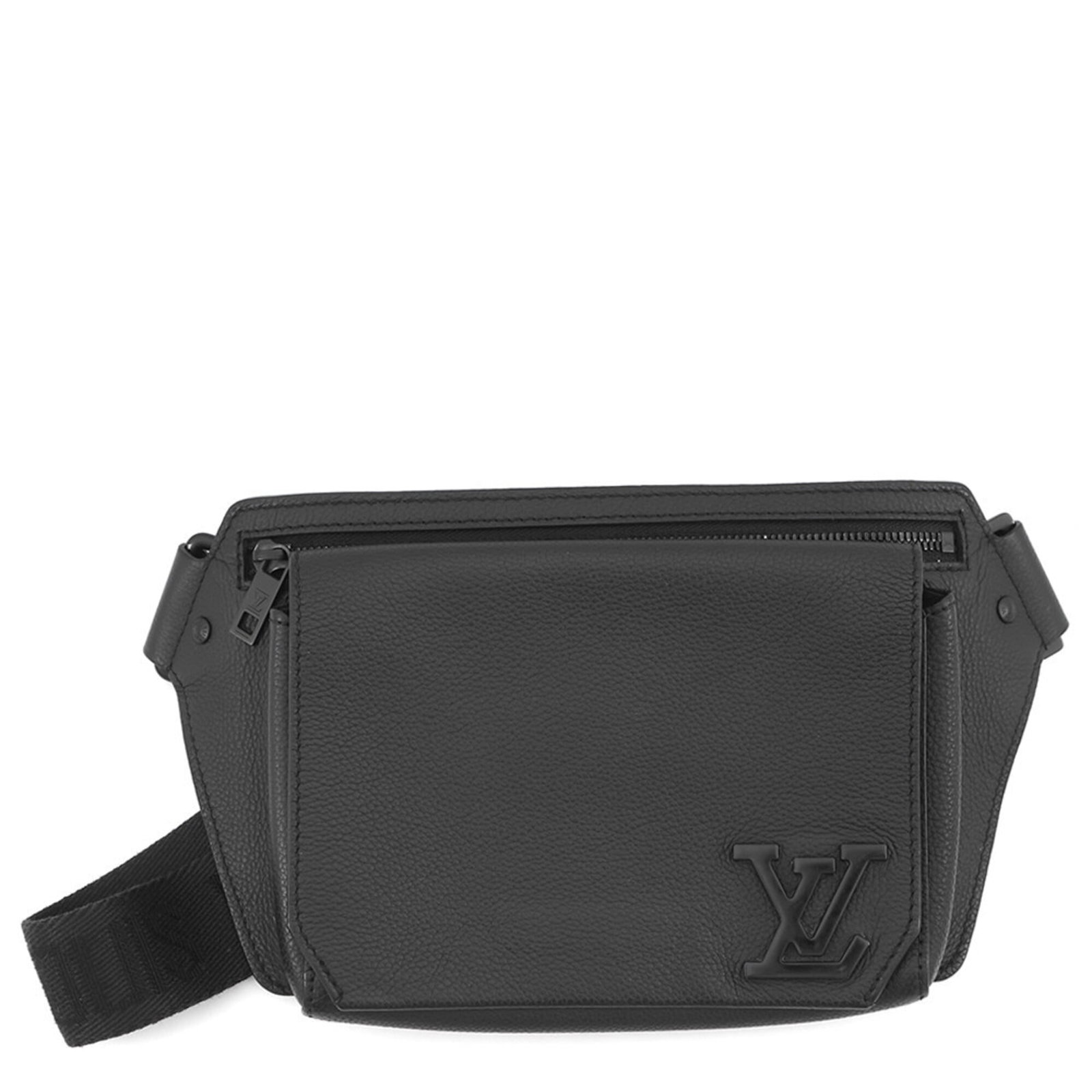 Handbag Leather Sling Louis Vuitton: Handbag Leather Sling Louis Vuitton Black Leather Sling Bag from Louis Vuitton, Made in France, Features a Classic Design with a Signature. 15.5cm x 29.5cm x 4cm in Size. Item Specifics: Brand: Louis