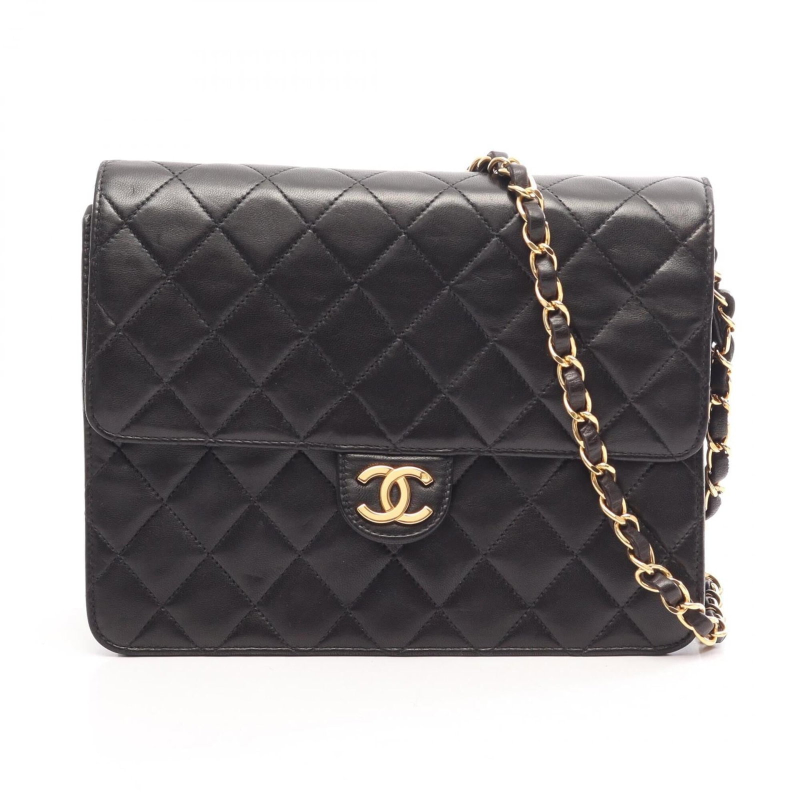 Shoulder Bag Leather Handbag Chanel: Shoulder Bag Leather Handbag Chanel Black Lambskin Leather Shoulder Bag from Chanel. This sleek and sophisticated handbag features high-quality leather construction and a classic design. With its