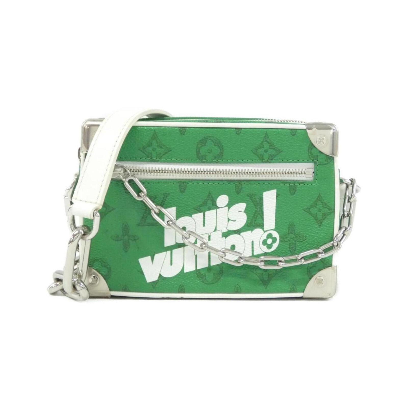 Canvas Coated Louis Vuitton Bag Shoulder: Canvas Coated Louis Vuitton Bag Shoulder Canvas Coated Louis Vuitton Bag Shoulder is a stylish shoulder bag made from coated canvas, featuring a distinctive green, vert color. Measuring 13cm x 18cm x 