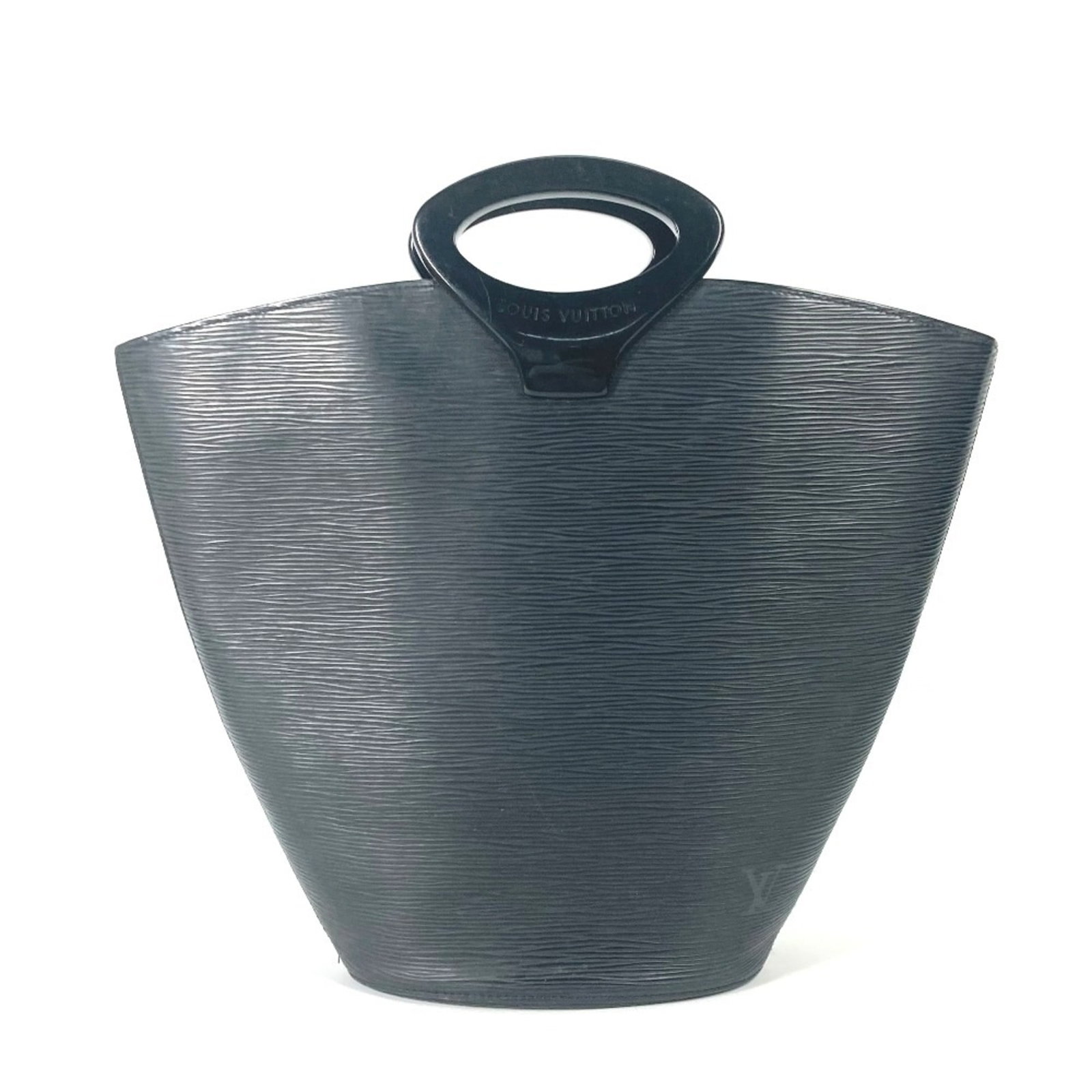 Epi Leather Louis Vuitton Handbag: Epi Leather Louis Vuitton Handbag Epi leather Louis Vuitton handbag in black, featuring an open outer pocket and open closure. Measuring 28.5cm x 17.5cm x 10cm, this stylish accessory is made from
