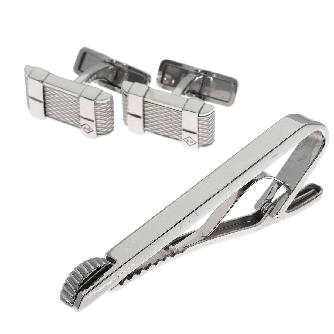 Dunhill Tie Pin Cufflinks Ad 2-Piece Set Tie Pin Silver (1 of 15)