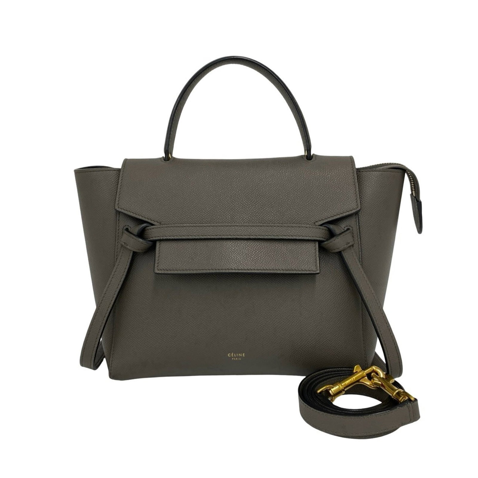Handbag Leather Shoulder Bag Celine: Handbag Leather Shoulder Bag Celine Gray leather shoulder bag from Celine, measuring 22cm x 23.5cm x 13cm, with a classic design and timeless style. This bag features high-quality leather