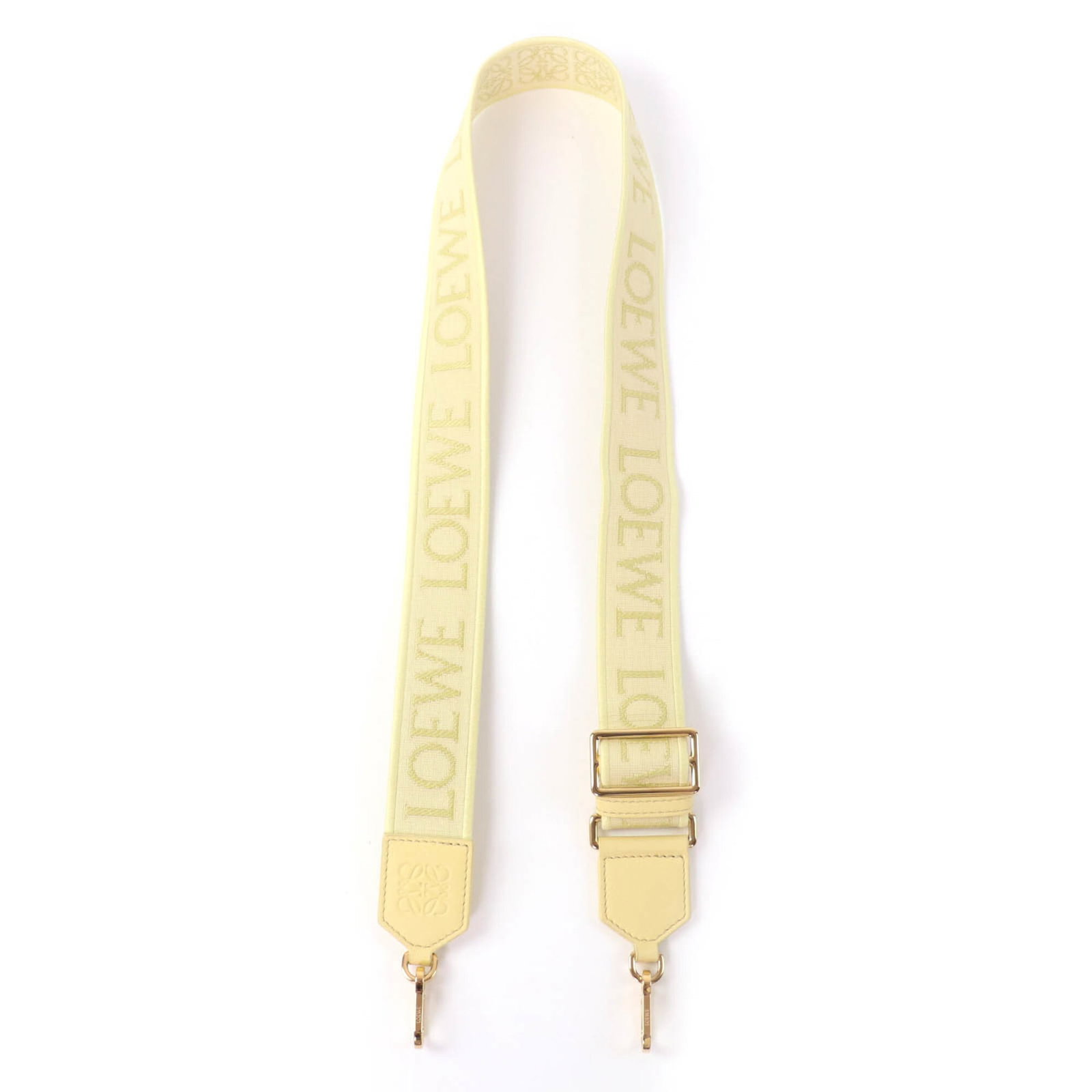 Strap Leather by Loewe: Strap Leather by Loewe Yellow Strap Leather by Loewe, measuring 103cm x 3.8cm, is a genuine piece from the renowned Spanish brand. Crafted from high-quality leather, this strap bears a signature and i