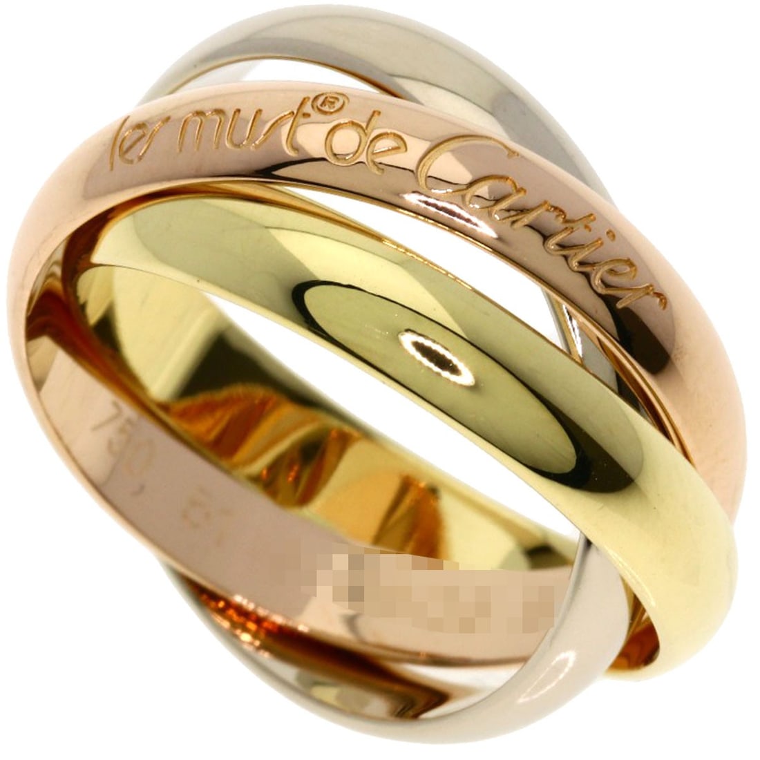 Cartier Trinity #51 Ring K18 Yellow Gold 18K Pink Gold: Cartier Trinity #51 Ring K18 Yellow Gold 18K Pink Gold Cartier Trinity #51 Ring in K18 Yellow Gold features a unique design with a signature. This 18K pink gold piece is a standalone ring with no ston