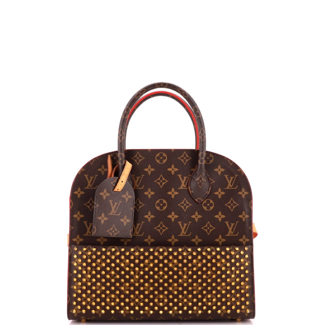 Christian Louboutin Louis Vuitton Calf Hair Monogram Canvas Shopping Bag: Christian Louboutin Louis Vuitton Calf Hair Monogram Canvas Shopping Bag Calf Hair and Monogram Canvas exterior, a unique combination of textures and styles, makes this Louis Vuitton shopping bag stan