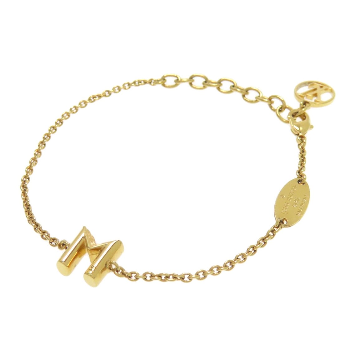 Louis Vuitton M67170 Lv&Me M Bracelet Gold Plated: Louis Vuitton M67170 Lv&Me M Bracelet Gold Plated Item Specifics: Brand: LOUIS VUITTON Style: Bracelet Material: Gold Plated Color: Gold Metal: Gold Plated Main Stone: No stone Type: Bracelet Exterior