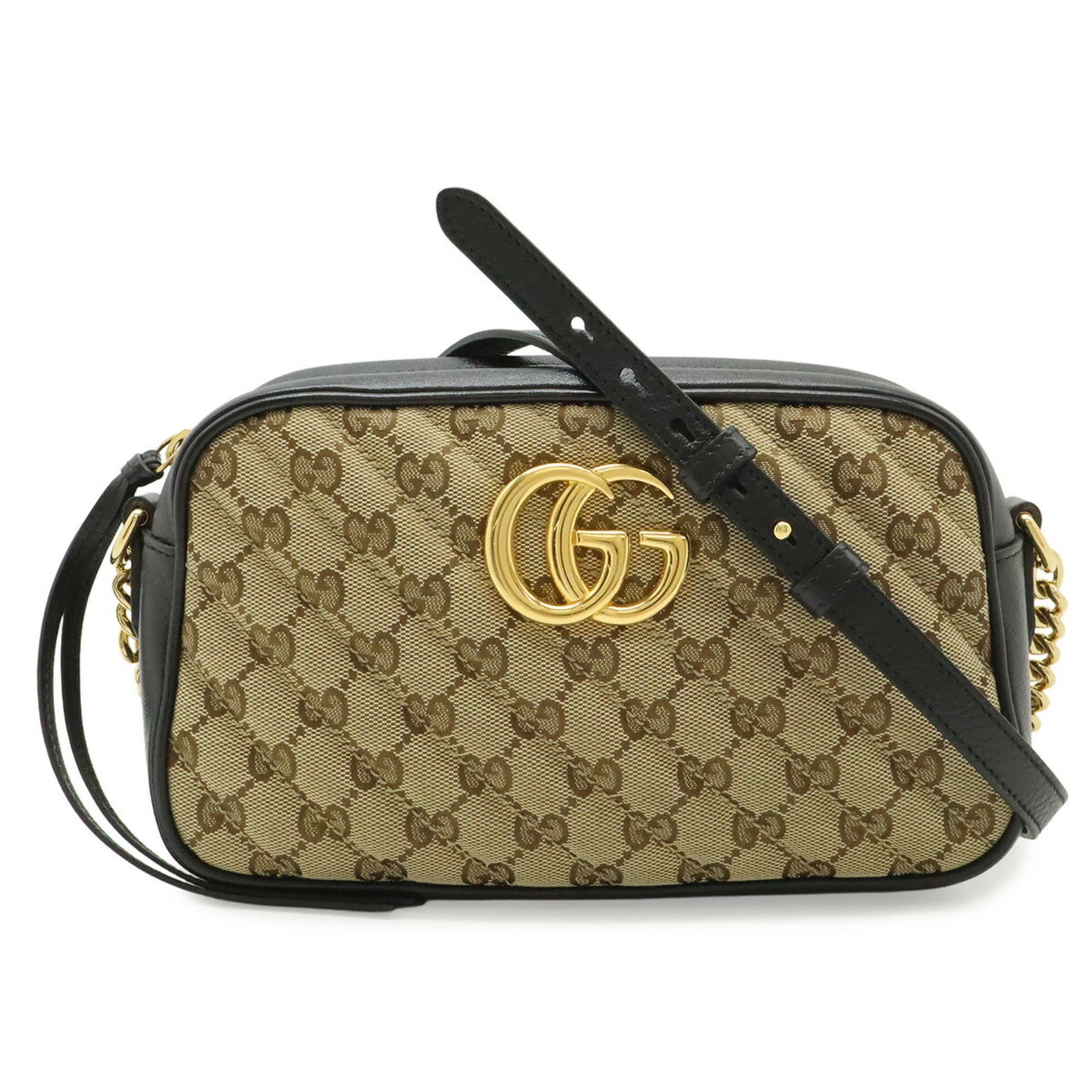 Canvas Gg Shoulder Bag Pochette Gucci: Canvas Gg Shoulder Bag Pochette Gucci Canvas GG Shoulder Bag Pochette in Beige and Black. This Gucci MPN 447632 pochette features GG canvas material, a signature design element of the brand. With its