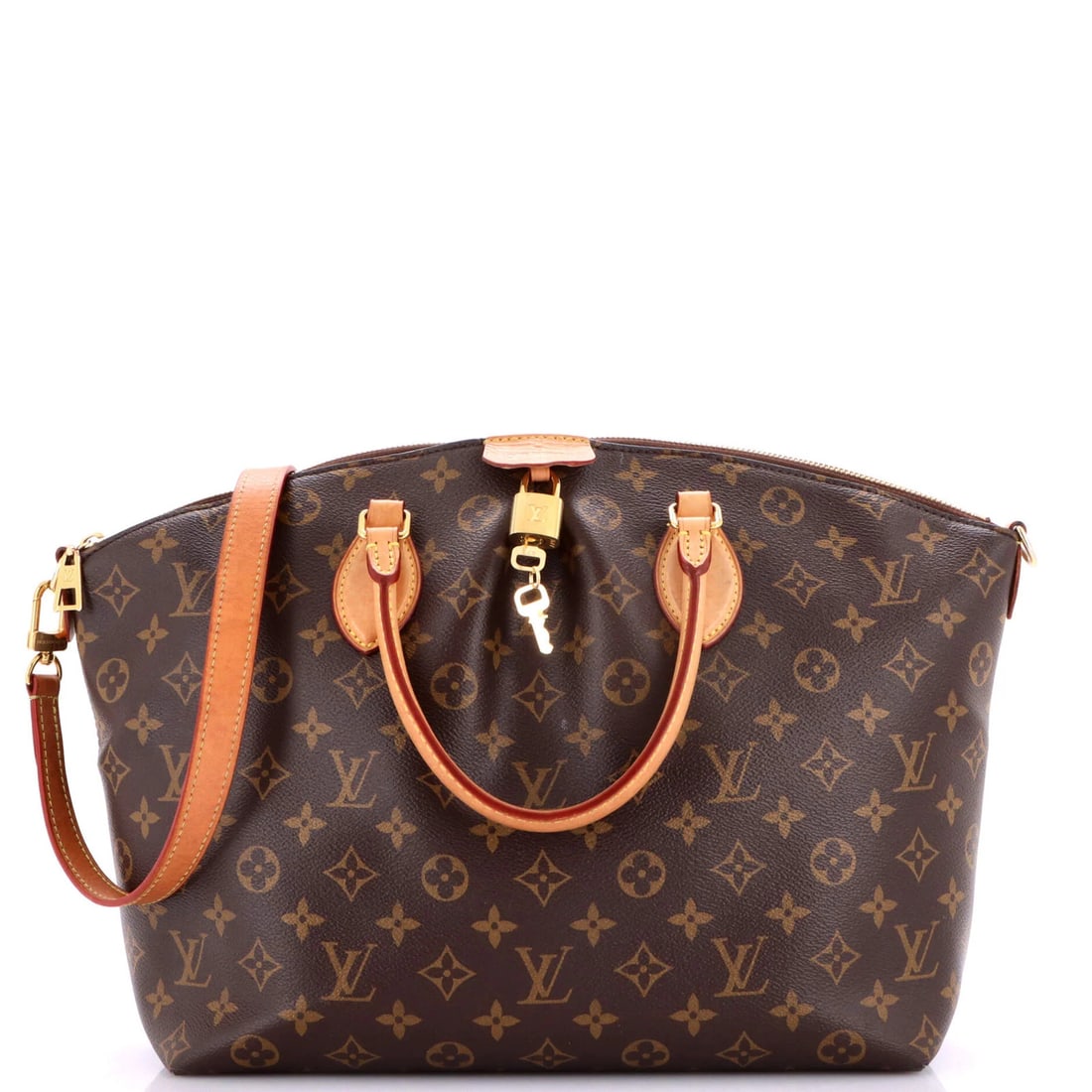 Vuitton Boetie Louis Tote Zipped Monogram Canvas MM: Vuitton Boetie Louis Tote Zipped Monogram Canvas MM Brown Louis Vuitton Boetie Zipped Tote with Monogram Canvas MM features a classic design, measuring 11" in height, 12.5" in width, and 5" in depth.