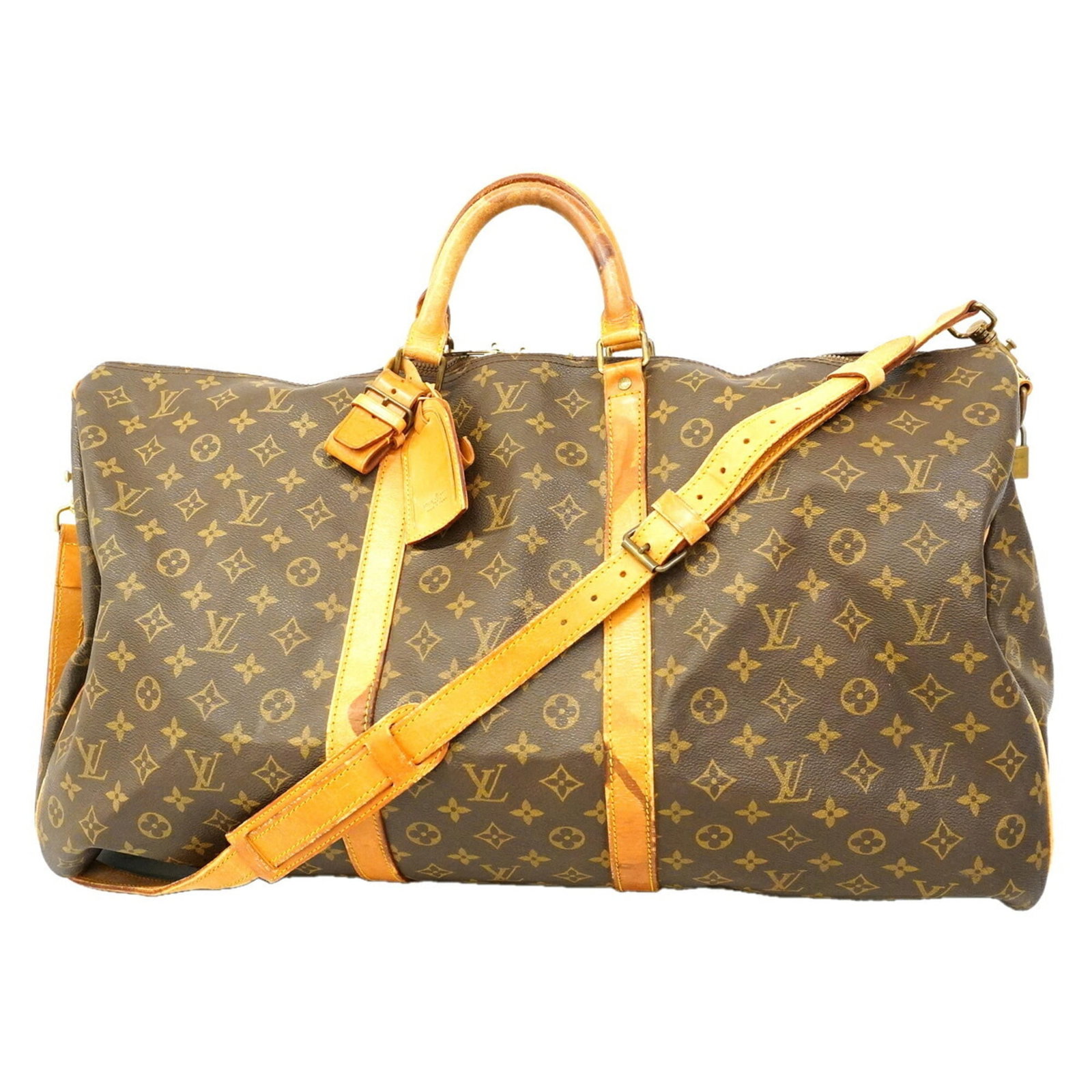 Boston Bag By Louis Vuitton: Boston Bag By Louis Vuitton Brown Louis Vuitton Boston bag with classic design, 34cm x 60cm x 27cm dimensions. This iconic bag features a timeless style and signature monogram pattern. Item