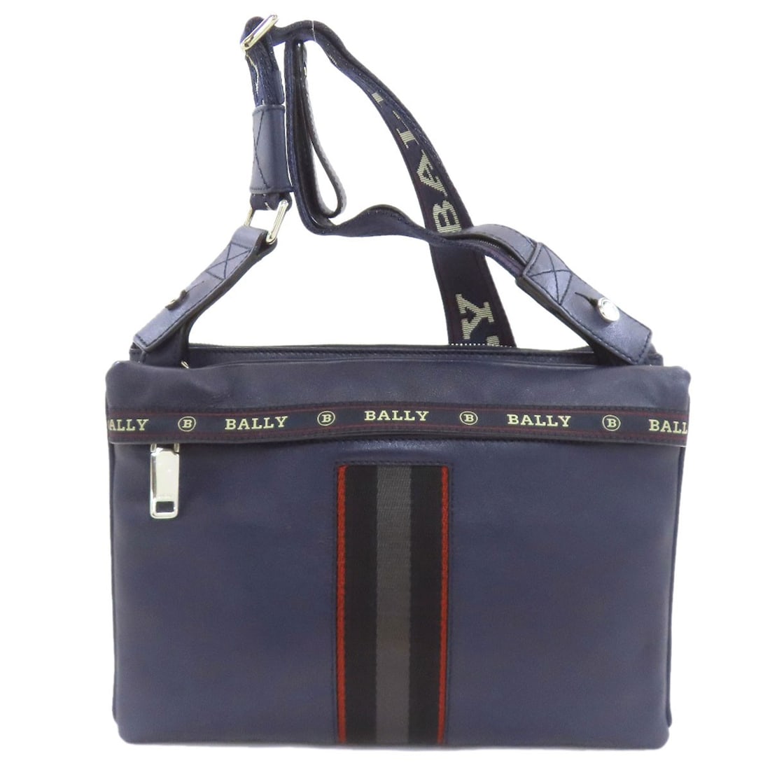 Logo Shoulder Bag Leather Bally: Logo Shoulder Bag Leather Bally Navy leather shoulder bag with a classic BALLY style, featuring a timeless design that exudes sophistication and elegance. Made from high-quality leather, this bag
