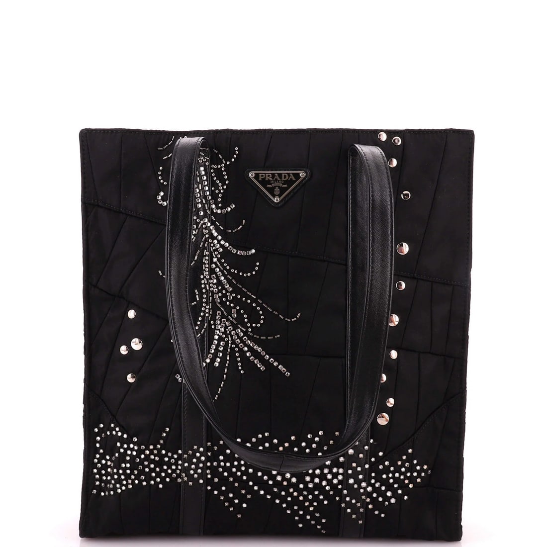 Prada Patchwork Shopping Tote Embellished Re-Nylon Medium (1 of 5)