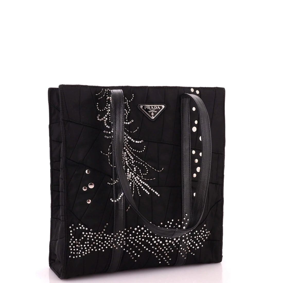 Prada Patchwork Shopping Tote Embellished Re-Nylon Medium - 2