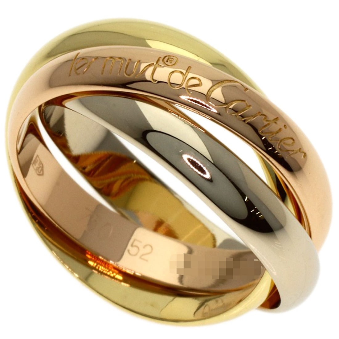 Cartier Trinity #52 Ring K18 Yellow Gold K18 White Gold: Cartier Trinity #52 Ring K18 Yellow Gold K18 White Gold K18 Yellow Gold and K18 White Gold Combine in Cartier's Iconic Trinity Ring #52, a masterful blend of two precious metals. This 6.25 US size