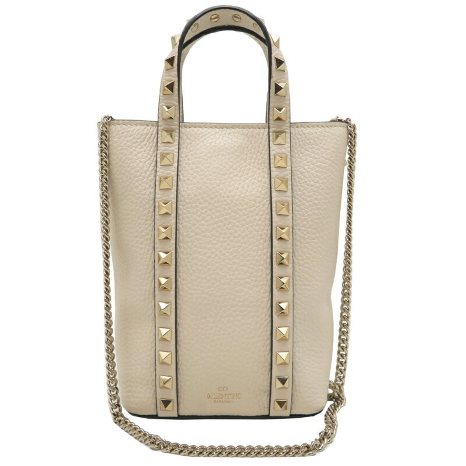 Garavani Handbag Valentino Leather: Garavani Handbag Valentino Leather White Valentino Garavani leather handbag with classic design, 17.5cm x 12cm x 6cm in size, and 18cm long handle. The bag features a signature and measures 113cm