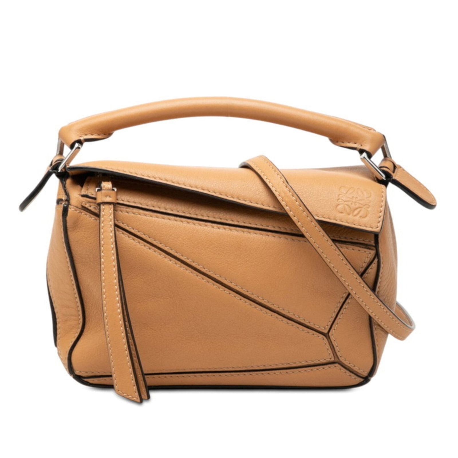 Shoulder Bag Leather Loewe Handbag: Shoulder Bag Leather Loewe Handbag Brown Leather Loewe Shoulder Bag with Classic Design. Made from high-quality leather, this shoulder bag features a timeless design with clean lines and a compact